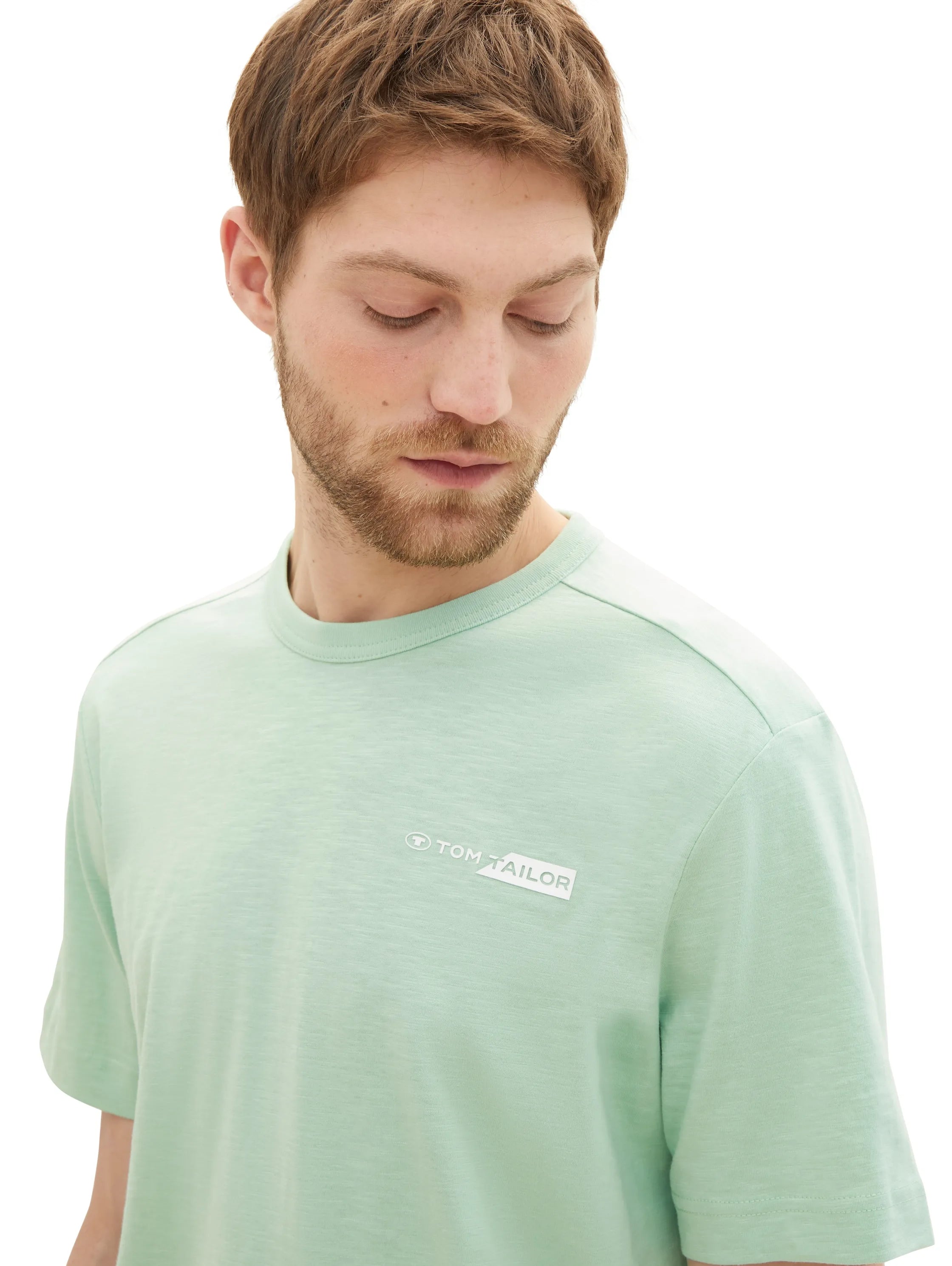 Tom Tailor Paradise Mint Men T-Shirt with a Logo Print SKU: 1040821_23383 Image 04