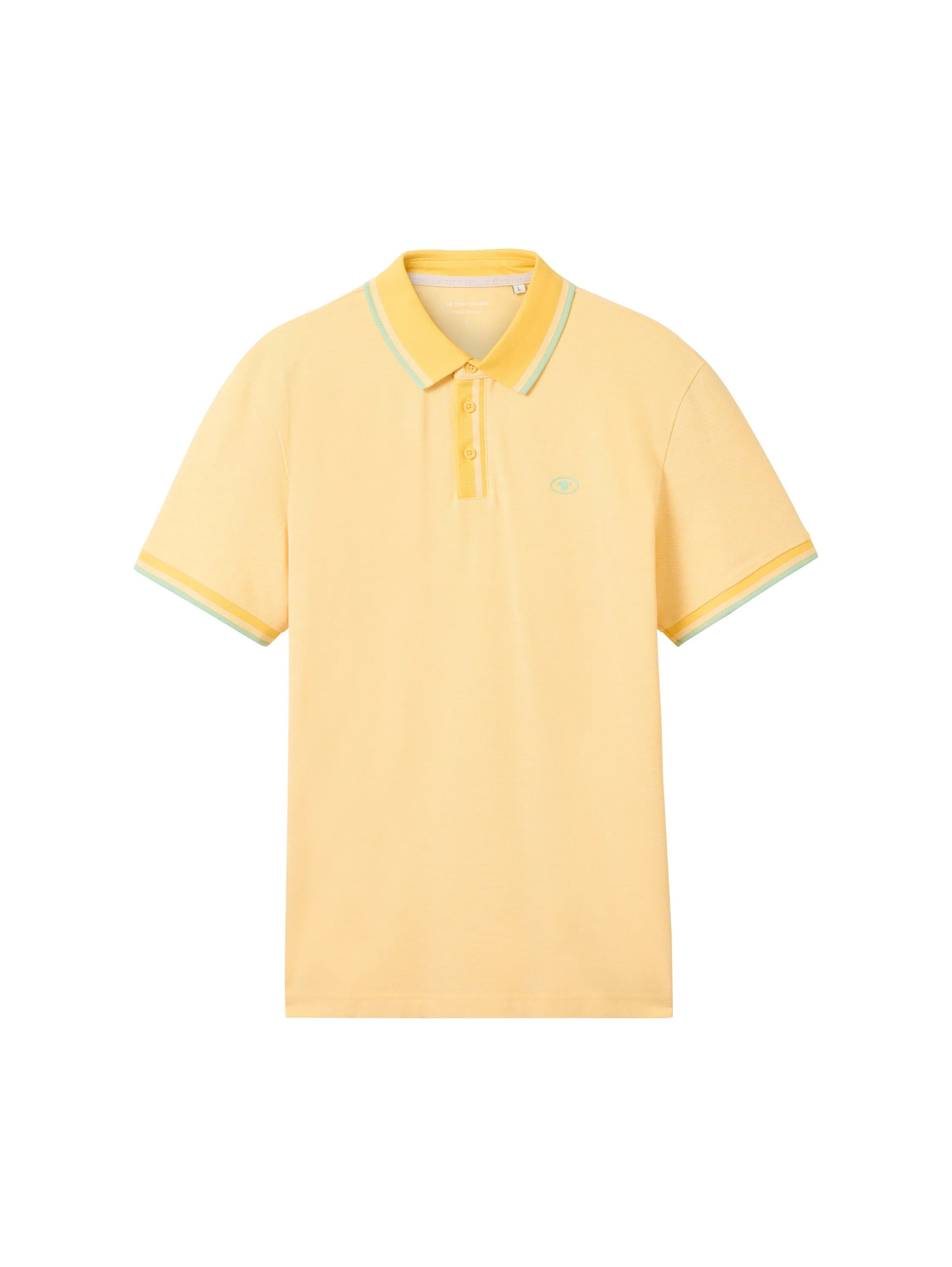 Tom Tailor White Sunny Yellow Twotone Men Basic Polo Shirt SKU: 1040822_35204 Image 07