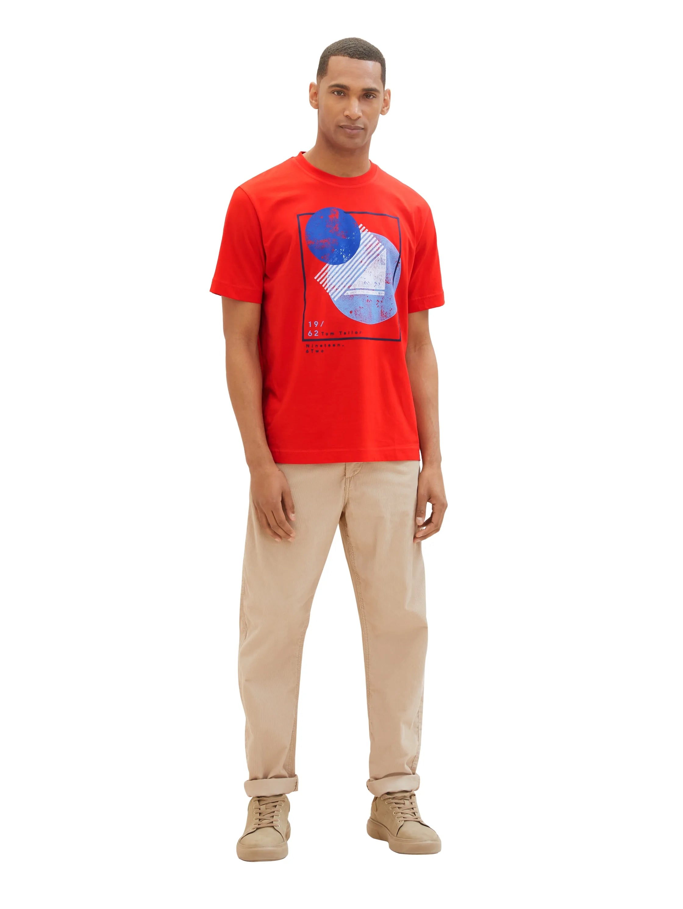 Tom Tailor Basic Red Men T-Shirt with a Print SKU: 1040825_13189 Image 02