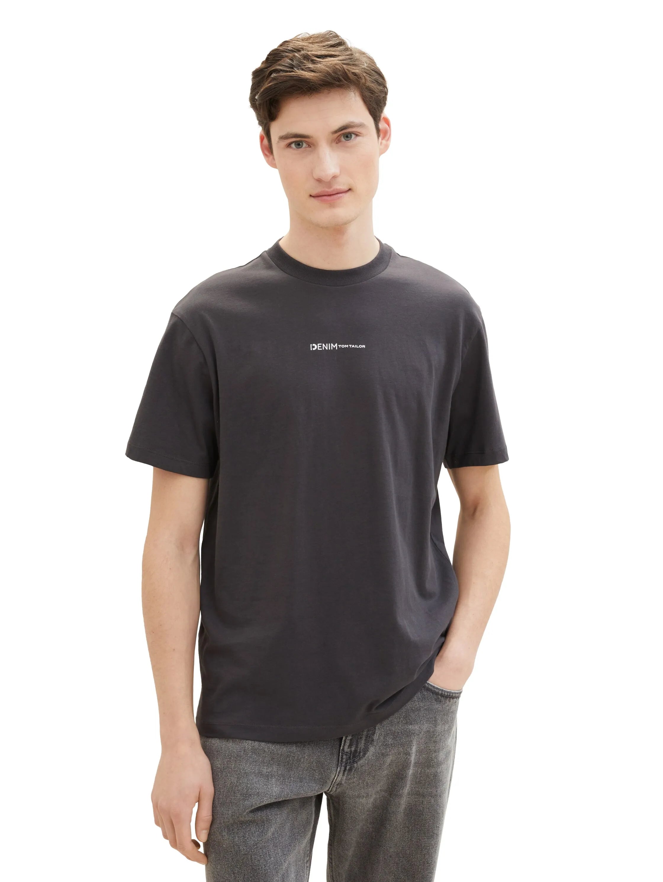 Denim Tom Tailor Coal Grey Men Organic Cotton T-Shirt SKU: 1040880_29476 Image 01