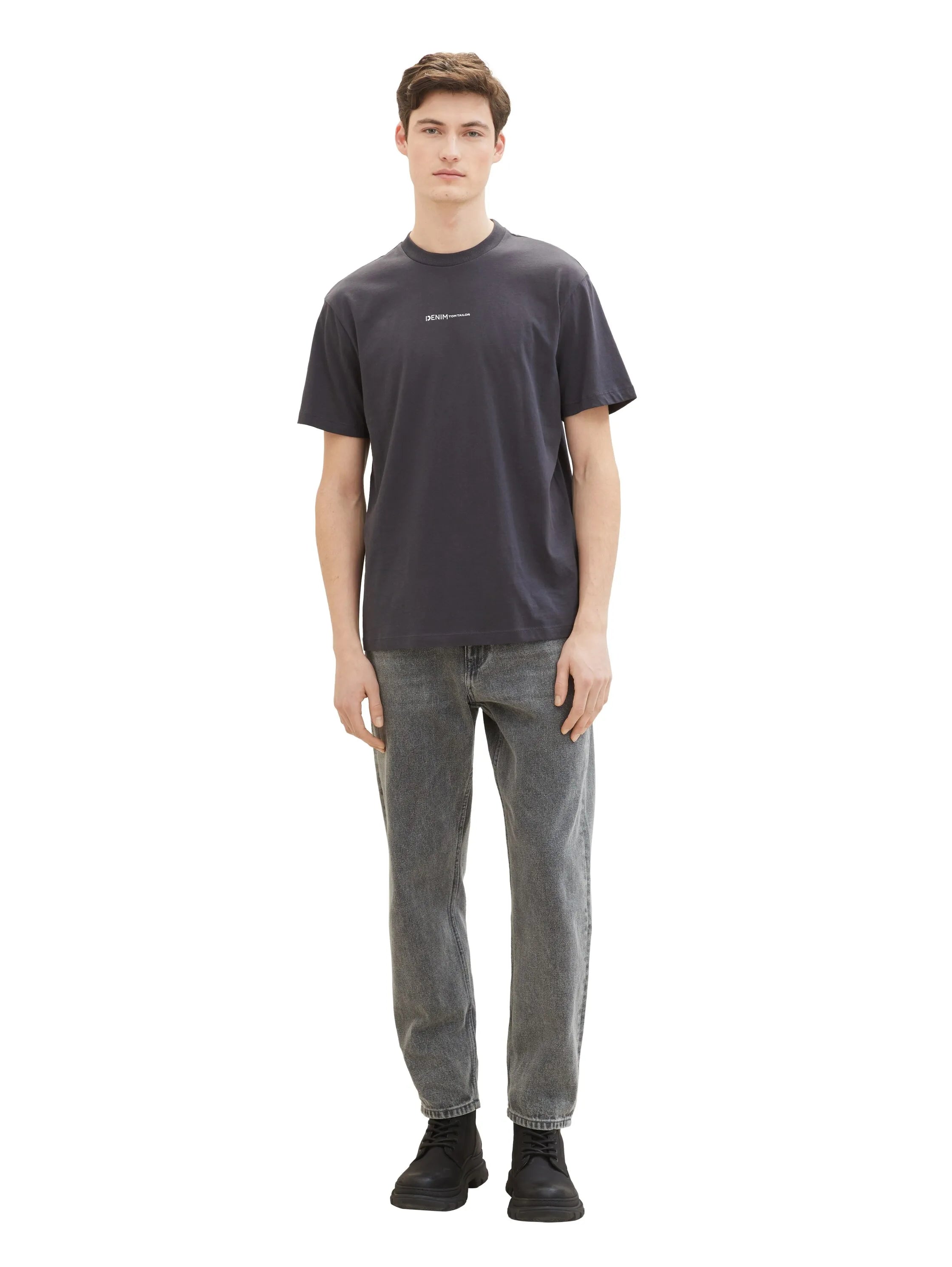 Denim Tom Tailor Coal Grey Men Organic Cotton T-Shirt SKU: 1040880_29476 Image 02