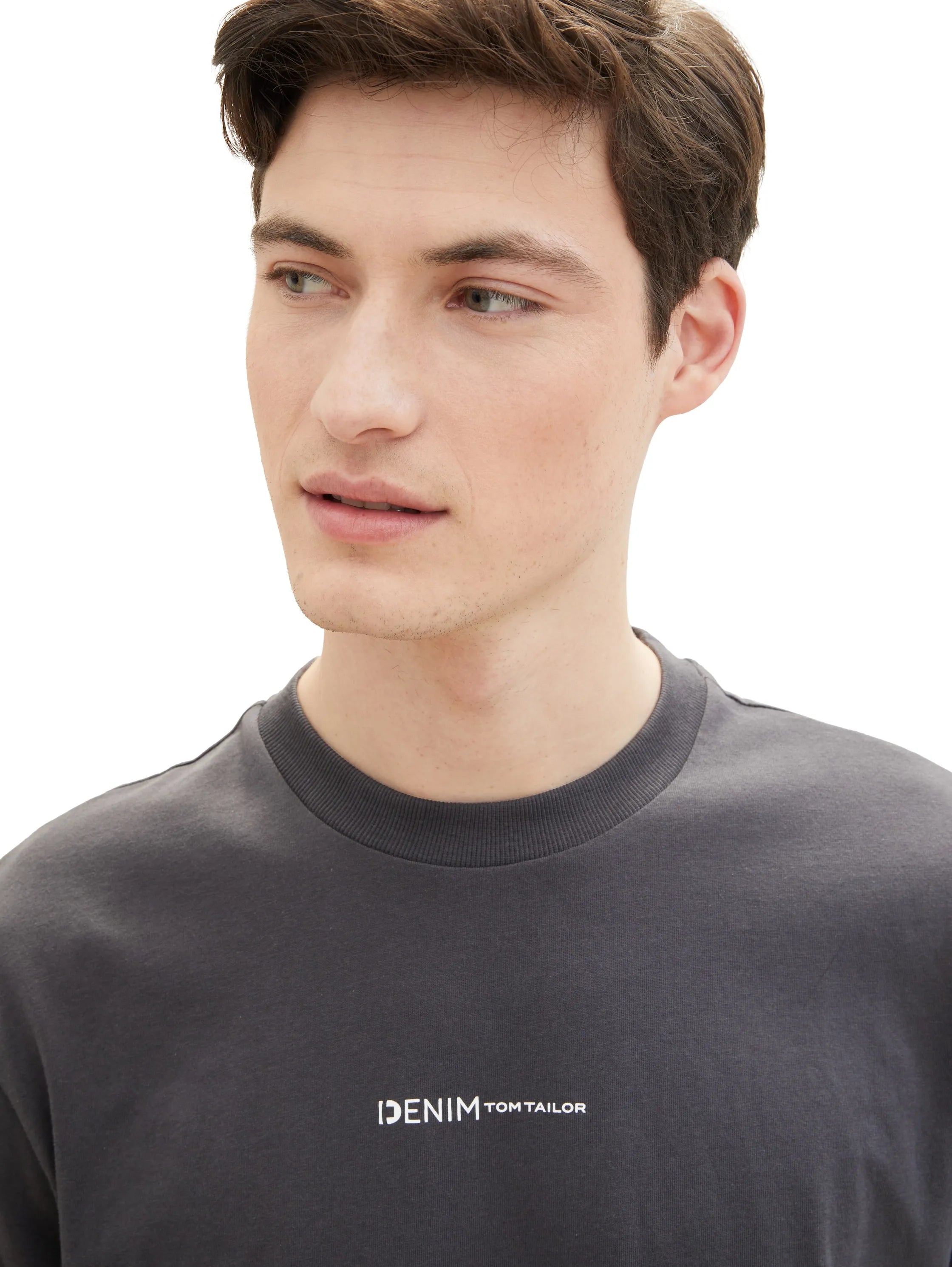 Denim Tom Tailor Coal Grey Men Organic Cotton T-Shirt SKU: 1040880_29476 Image 05