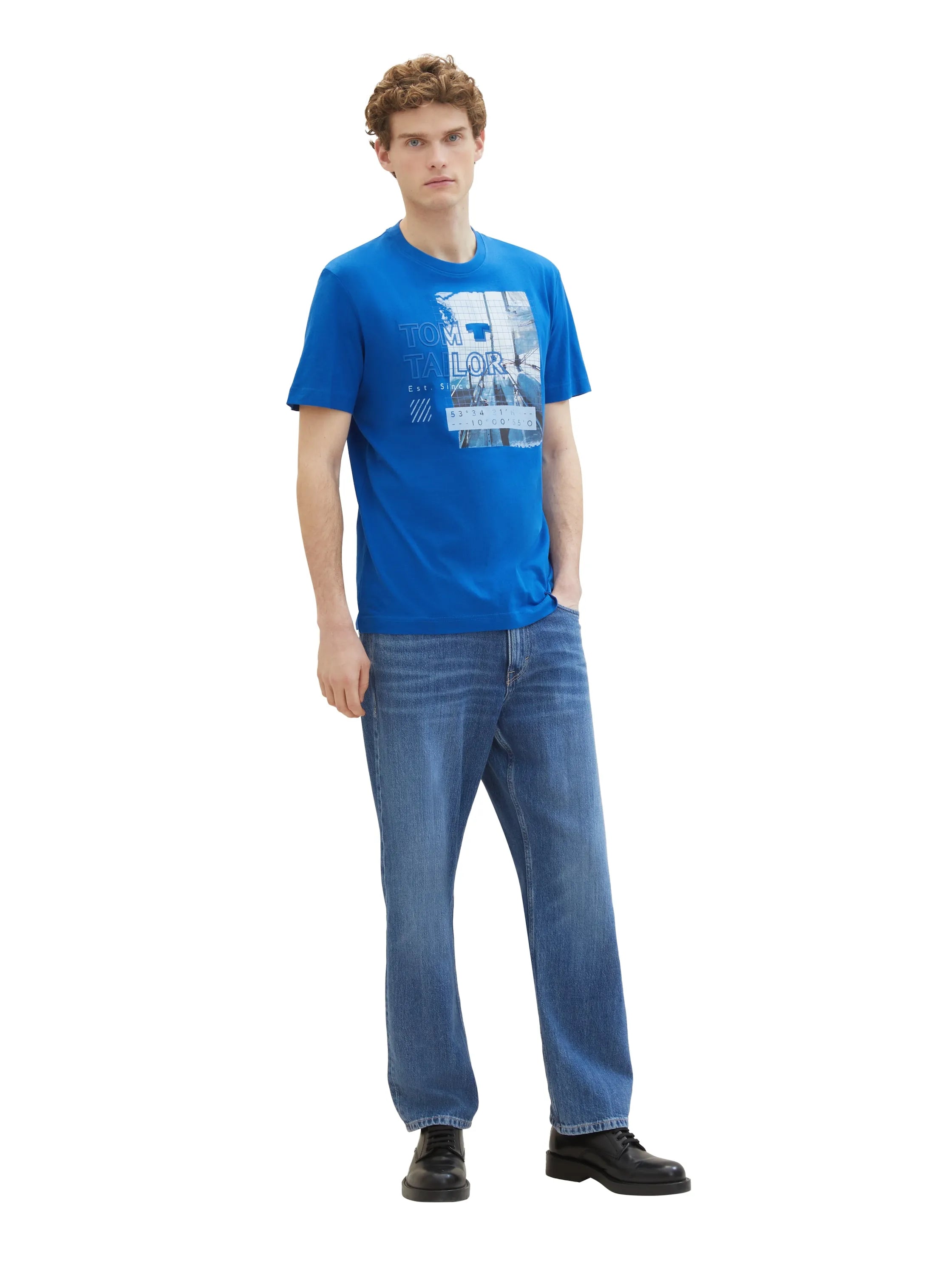Tom Tailor Sure Blue Men Regular Fit Short-Sleeved T-Shirt SKU: 1040896_12393 Image 02