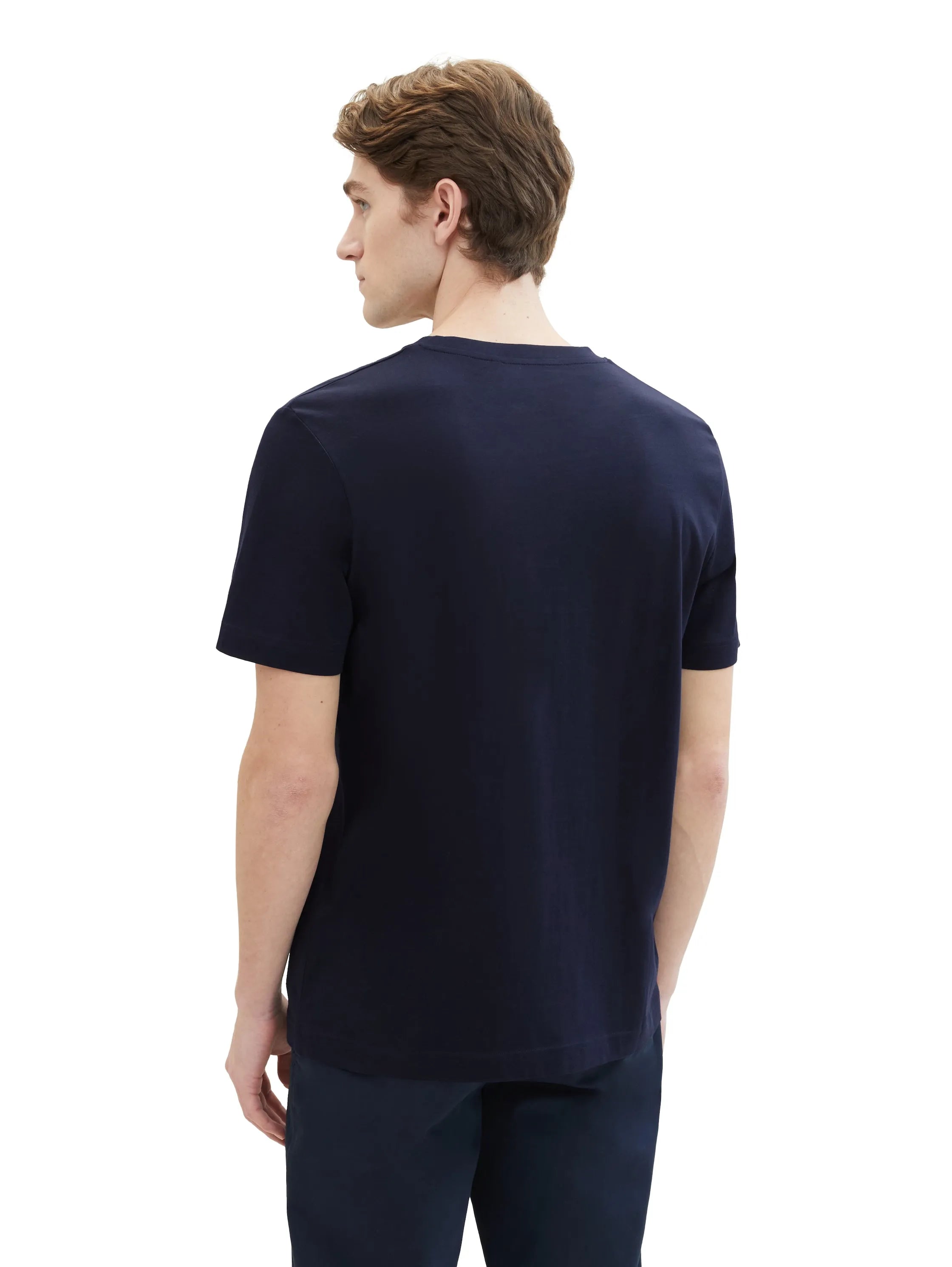 Tom Tailor Sky Captain Blue Men T-Shirt with a Logo Print SKU: 1040897_10668 Image 03