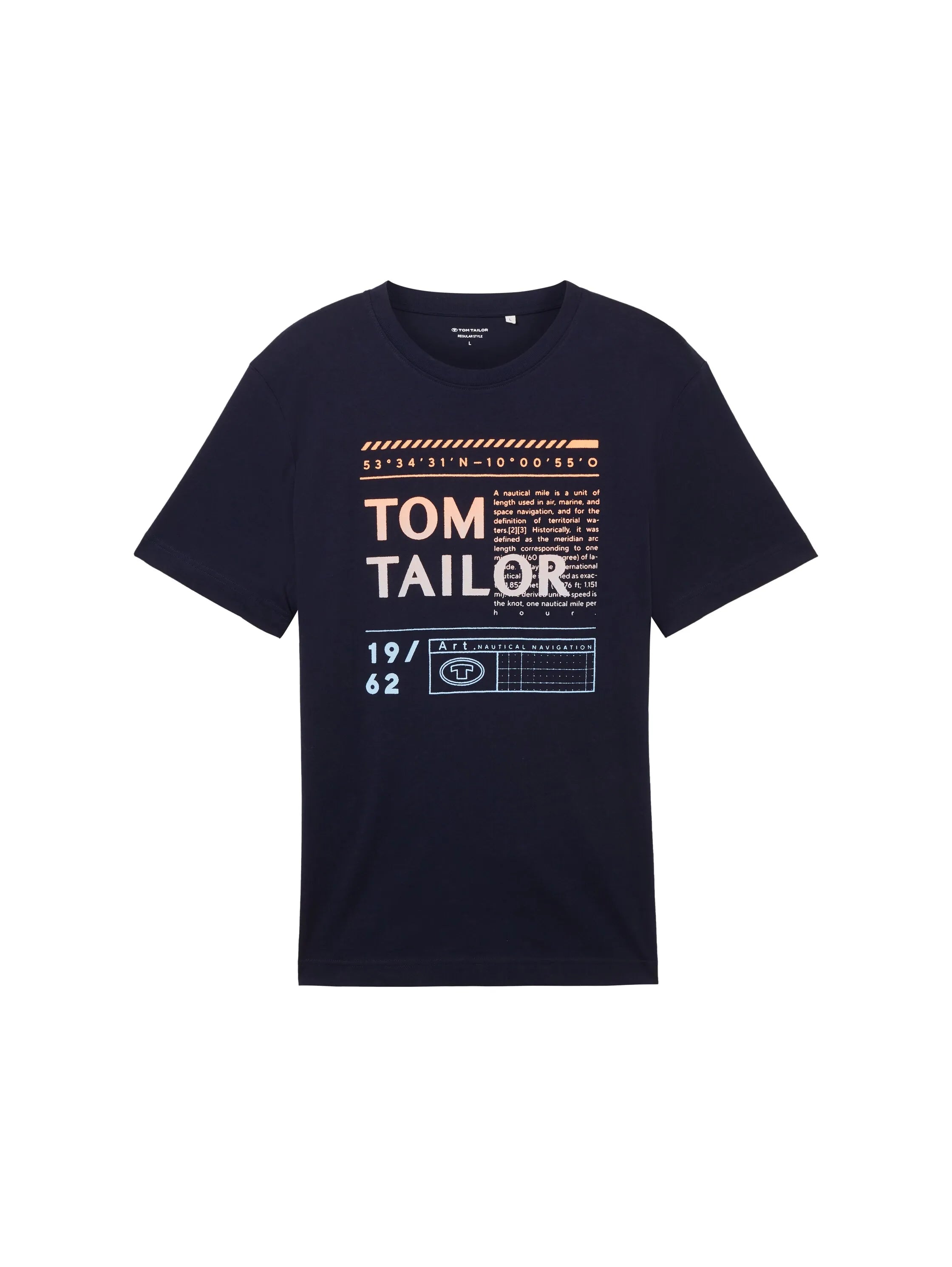 Tom Tailor Sky Captain Blue Men T-Shirt with a Logo Print SKU: 1040897_10668 Image 07
