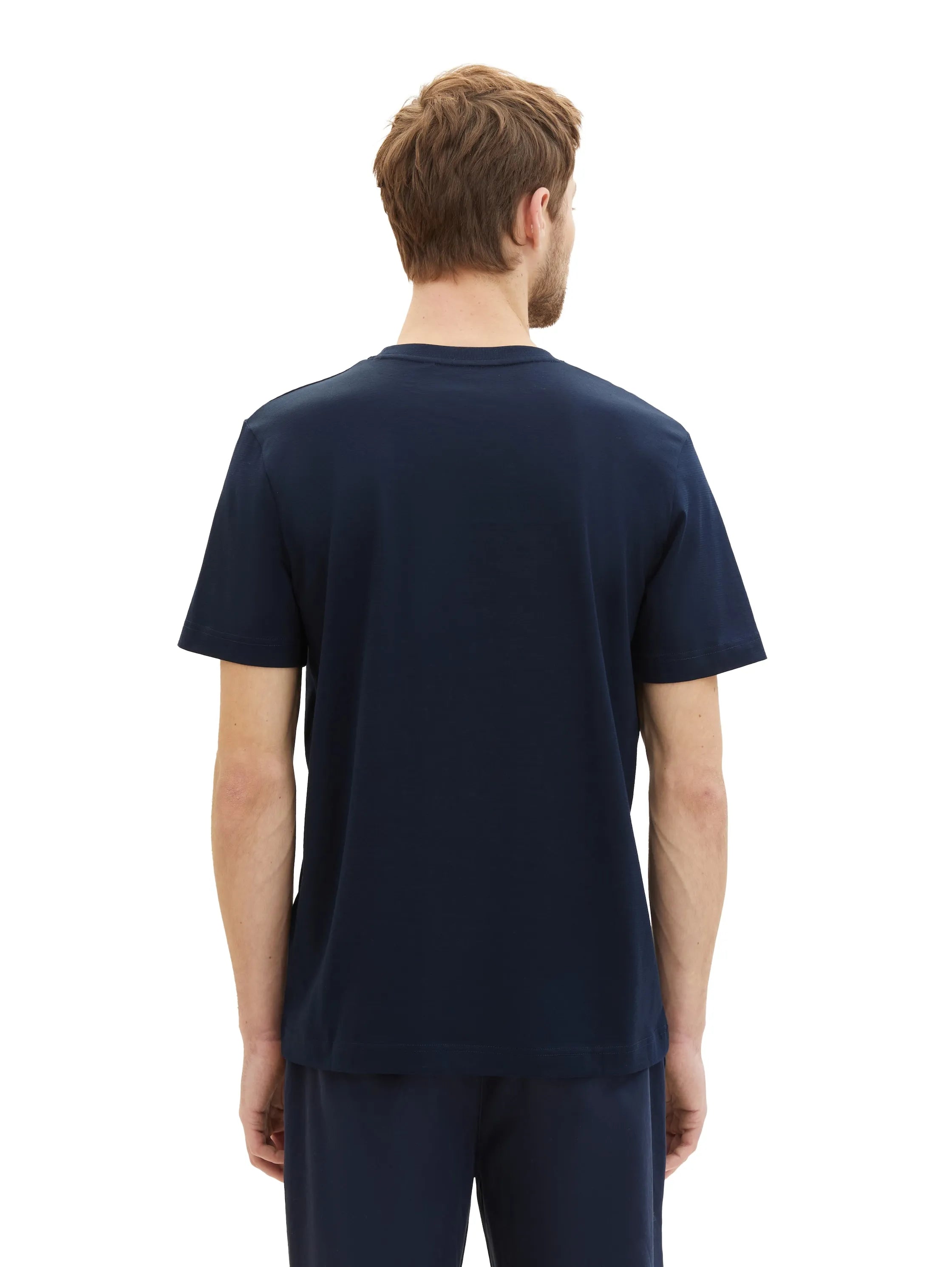Tom Tailor Sky Captain Blue Men Regular Fit Short-Sleeved T-Shirt SKU: 1040906_10668 Image 03