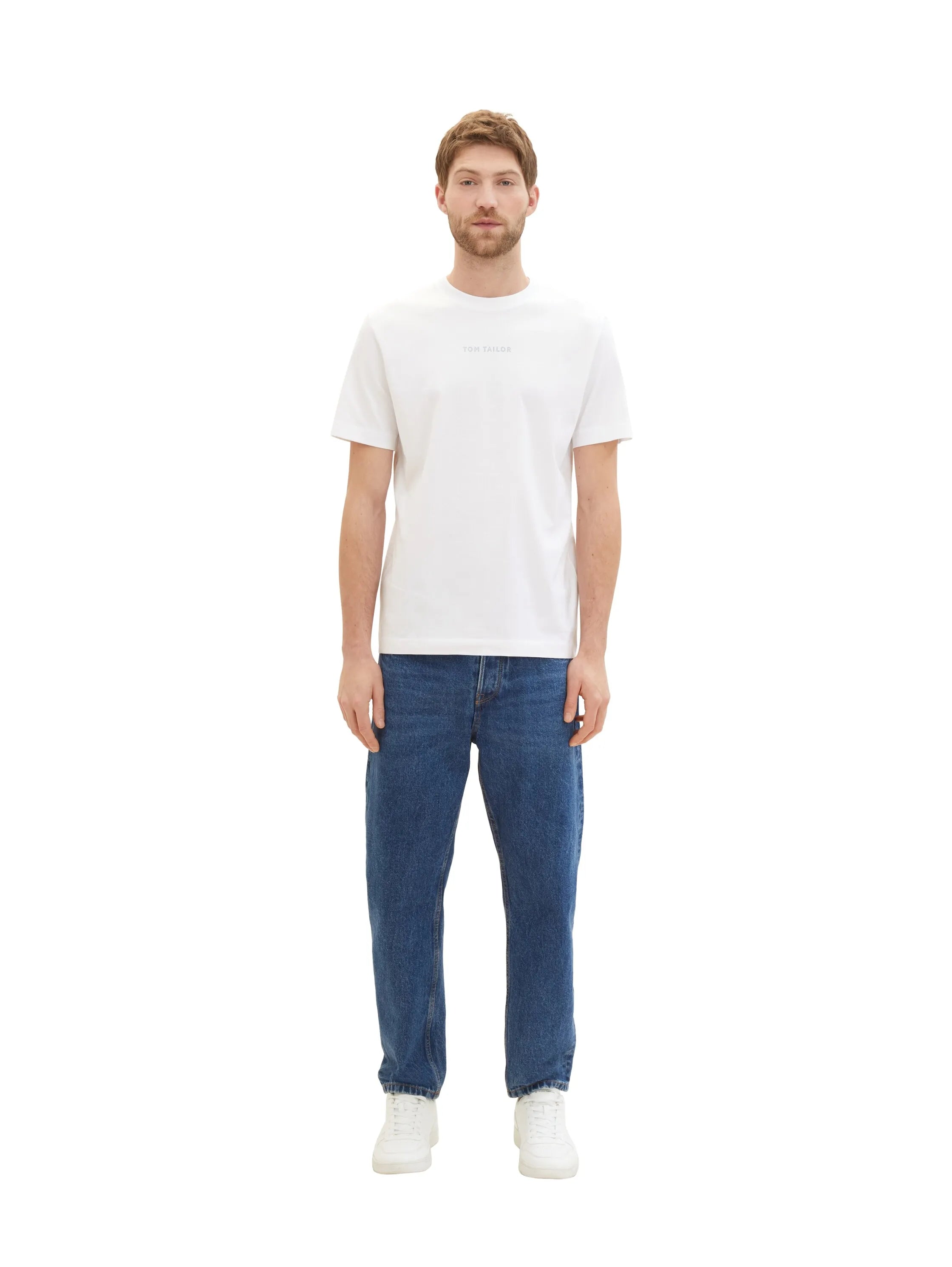 Tom Tailor White Men Regular Fit Short-Sleeved T-Shirt SKU: 1040906_20000 Image 02