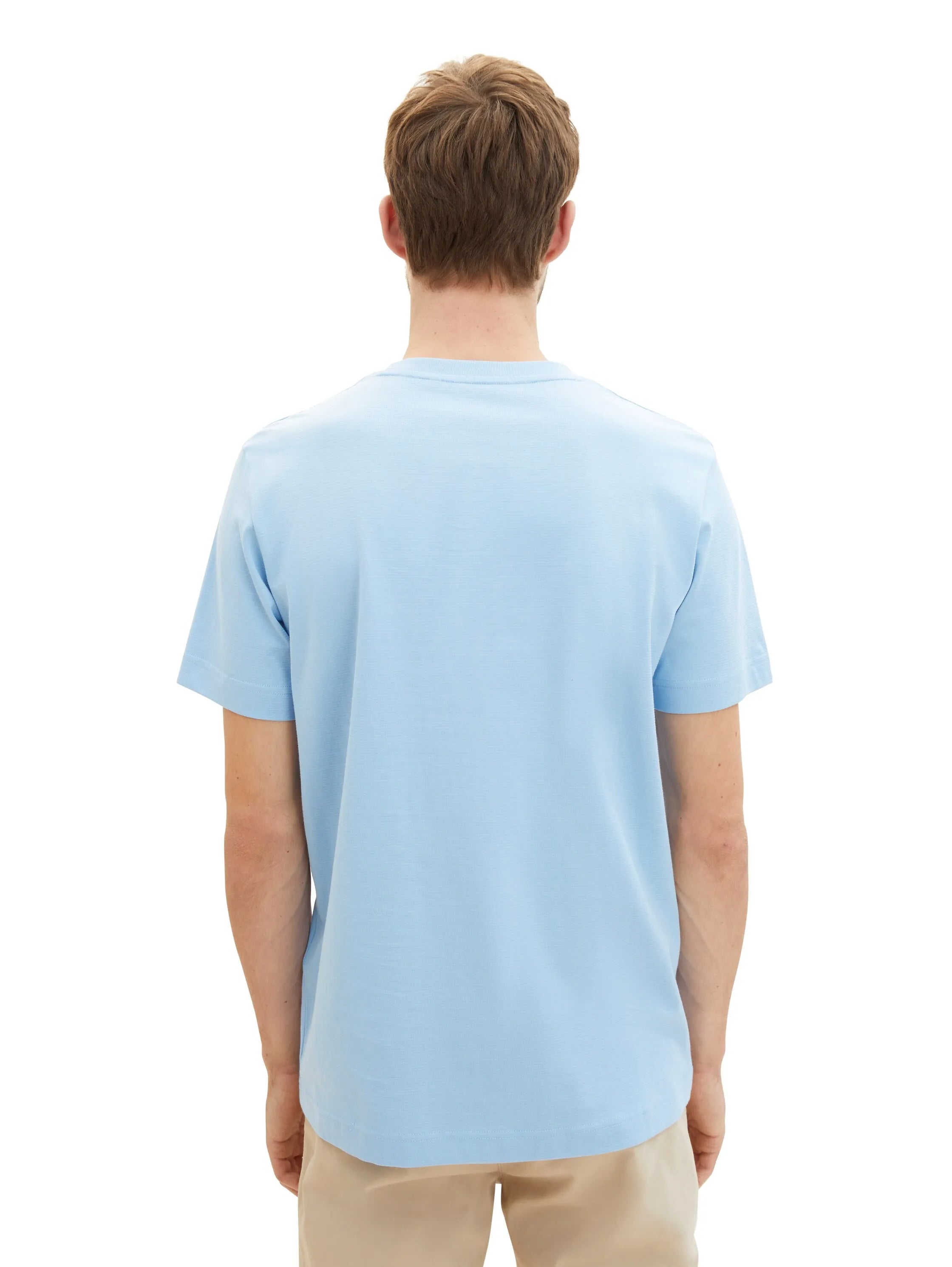 Tom Tailor Washed Out Middle Blue Men Regular Fit Short-Sleeved T-Shirt SKU: 1040906_32245 Image 03