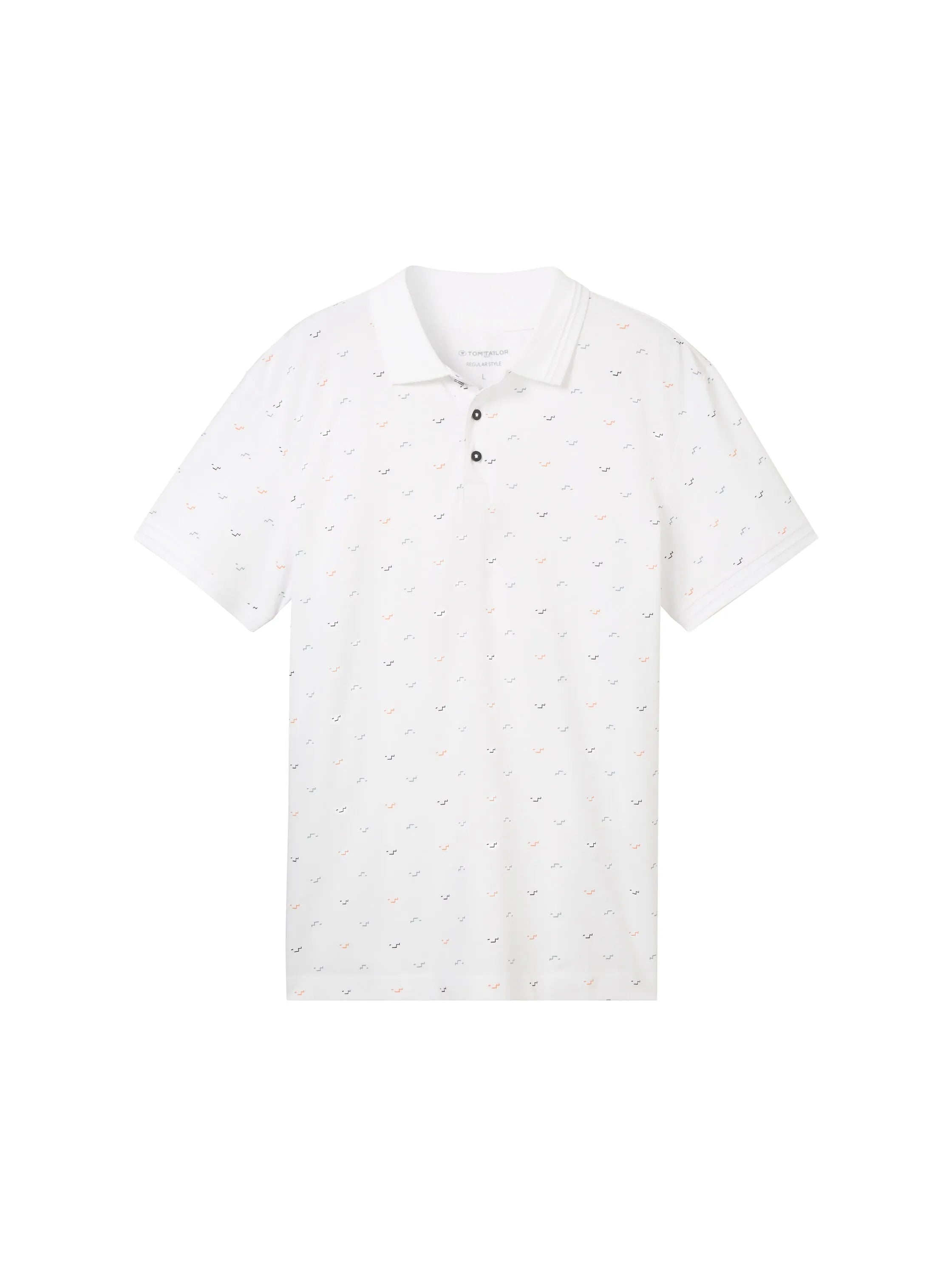 Tom Tailor White Letter Design Men Polo Shirt with an All-Over Print SKU: 1040913_34624 Image 07