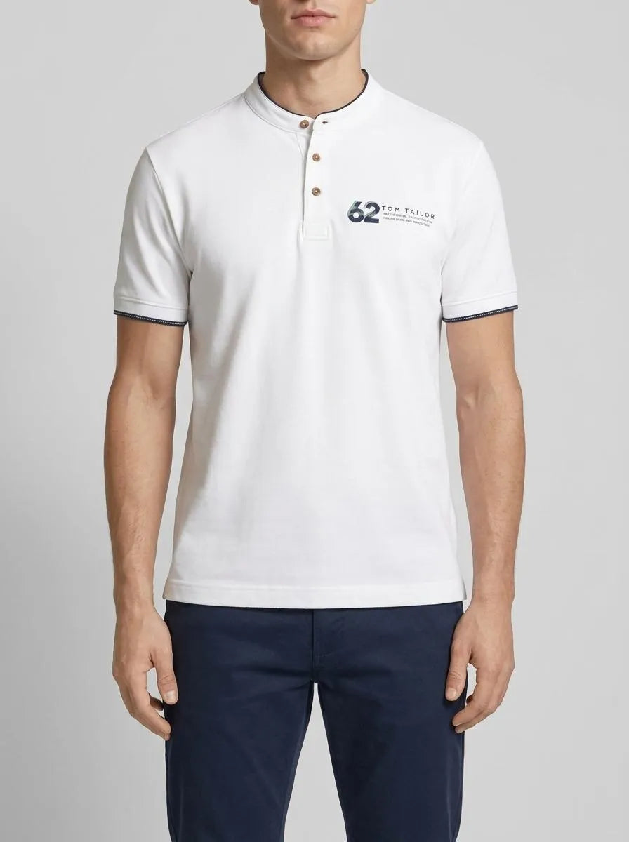 Tom Tailor White Men Polo Shirt with a Print SKU: 1040948_20000 Image 00