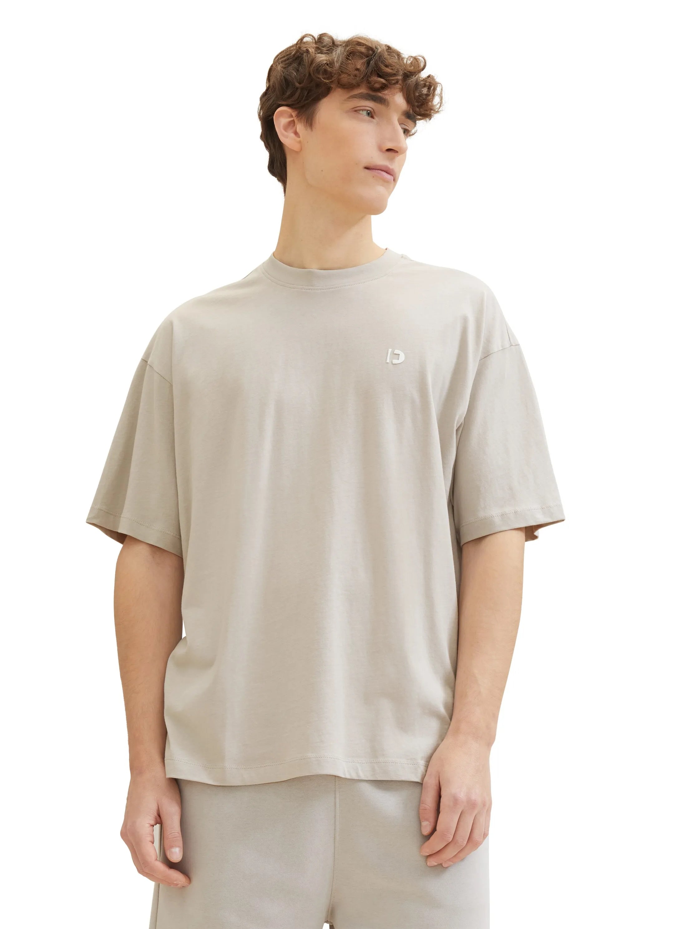 Denim Tom Tailor Light Dove Grey Men Oversized T-Shirt SKU: 1041181_11754 Image 04