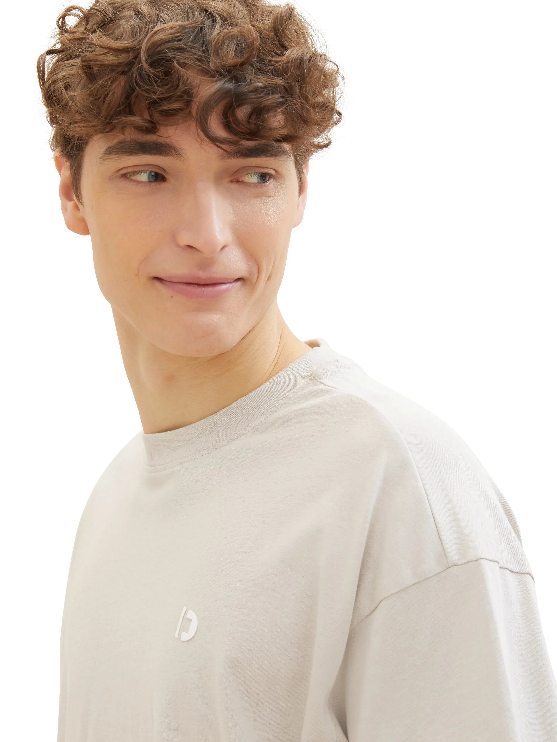 Denim Tom Tailor Light Dove Grey Men Oversized T-Shirt SKU: 1041181_11754 Image 05