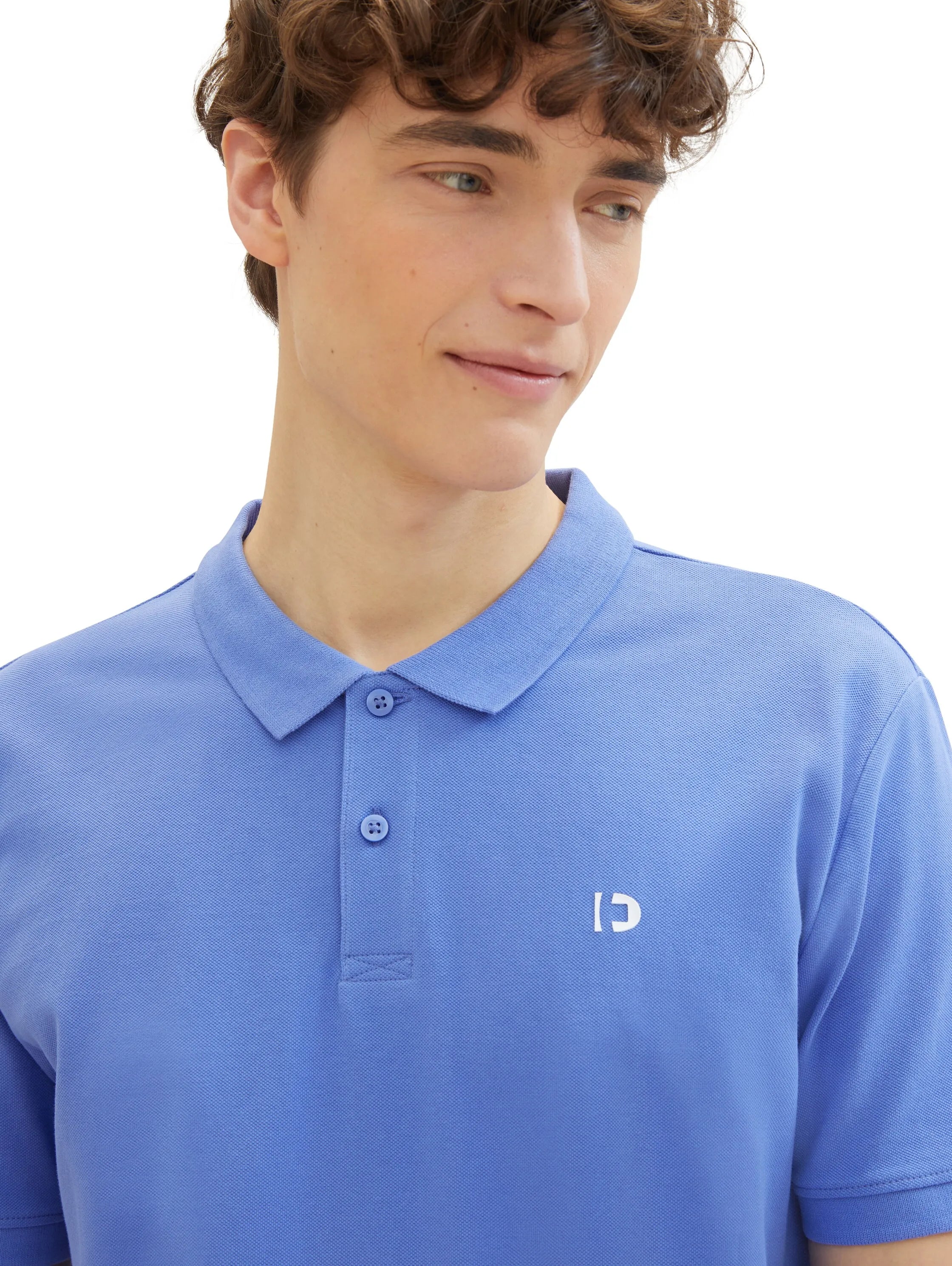 Denim Tom Tailor Blueberry Blue Men Basic Polo Shirt with a Logo Print SKU: 1041184_30104 Image 04