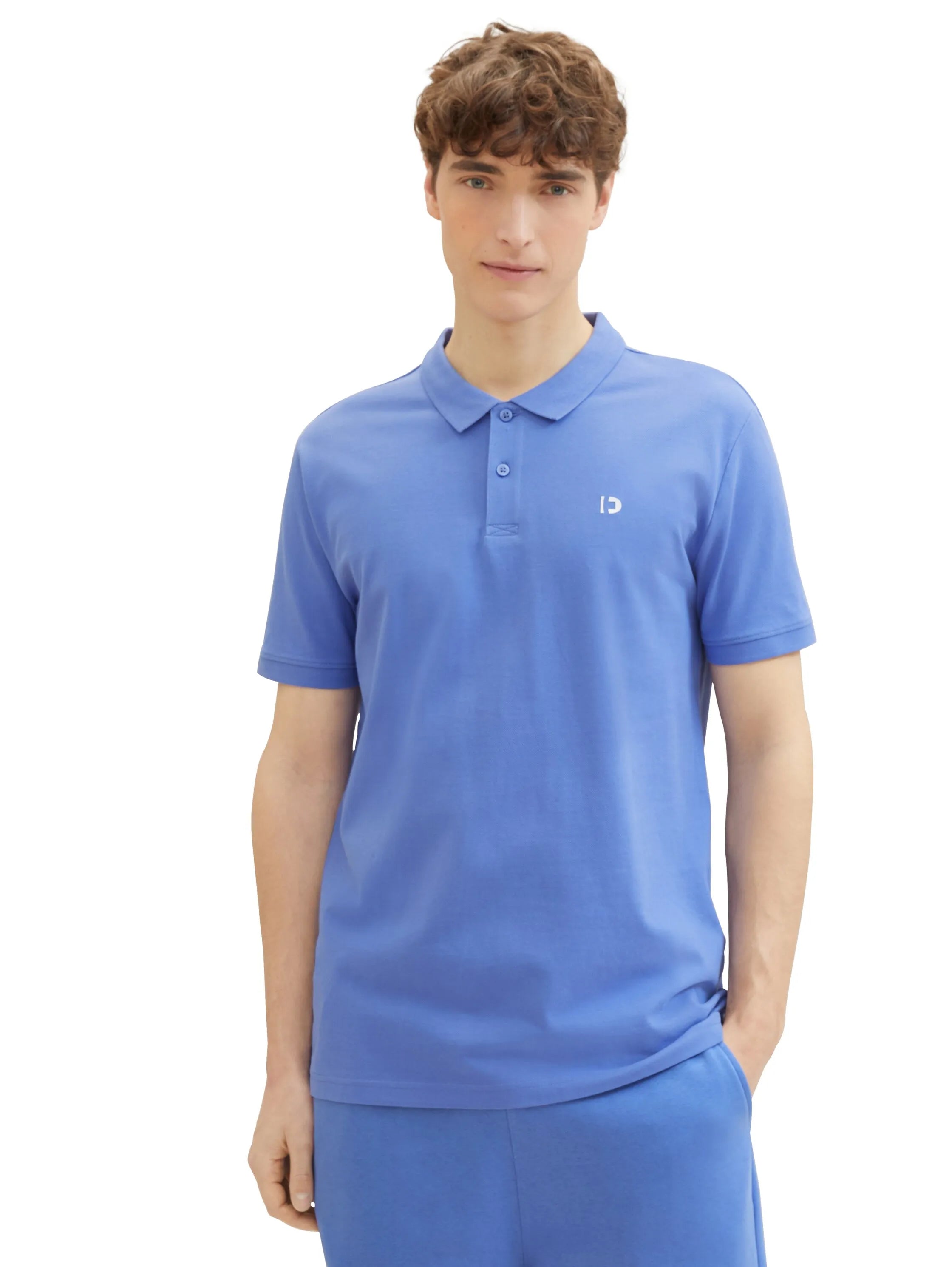 Denim Tom Tailor Blueberry Blue Men Basic Polo Shirt with a Logo Print SKU: 1041184_30104 Image 05