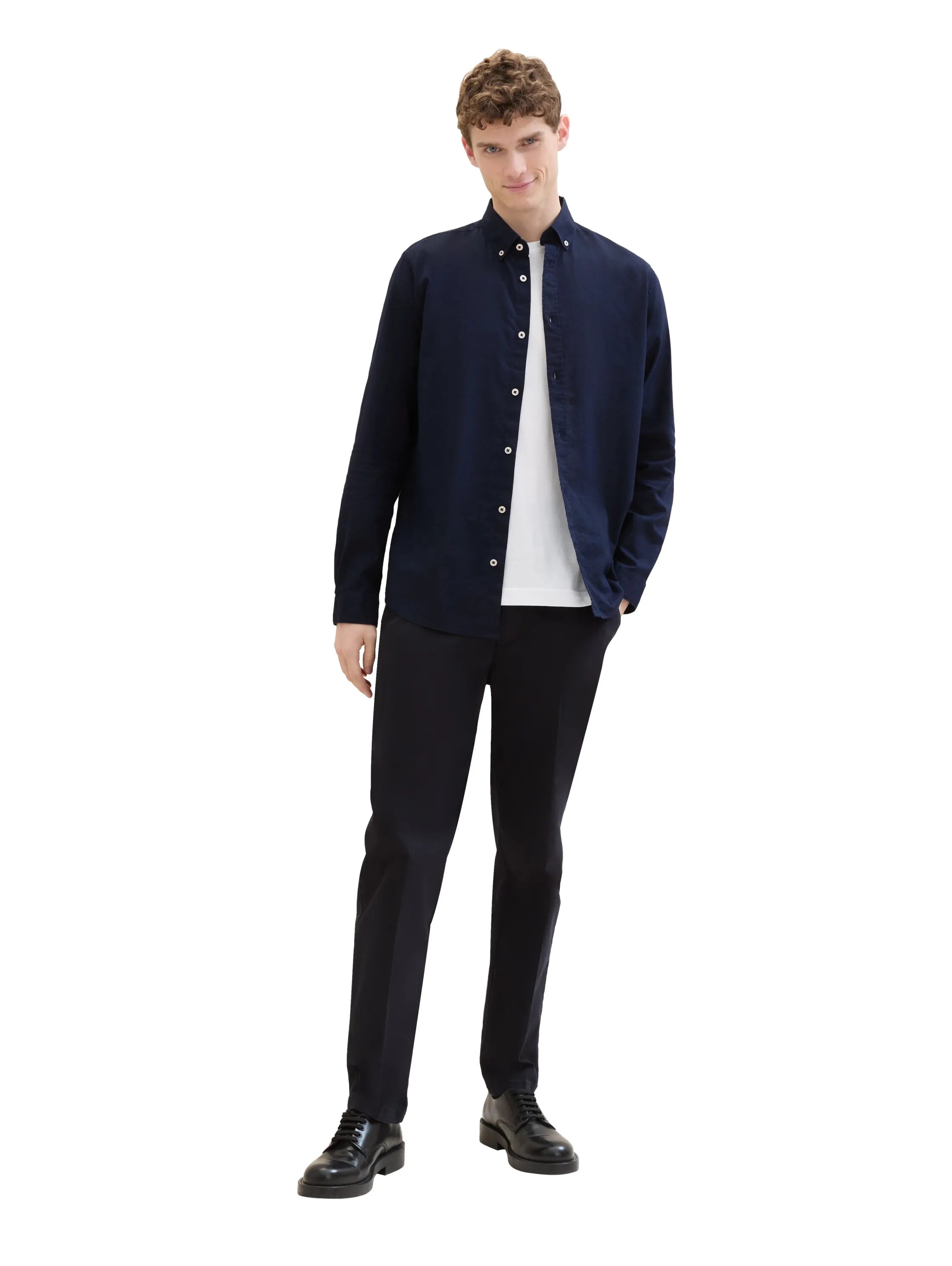 Tom Tailor Sky Captain Blue Men Regular Fit Long-Sleeved Dress Shirt SKU: 1041273_10668 Image 02