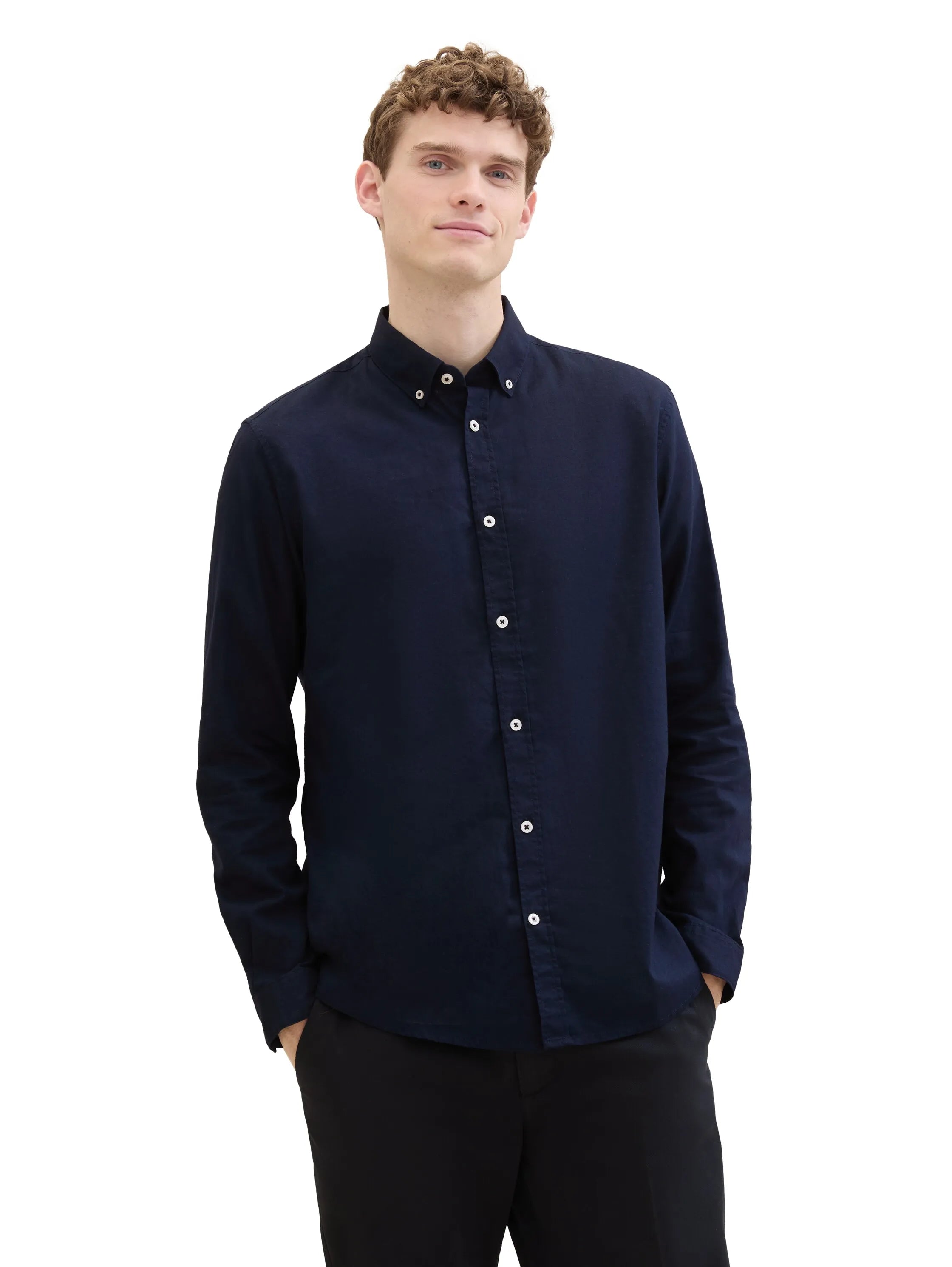 Tom Tailor Sky Captain Blue Men Regular Fit Long-Sleeved Dress Shirt SKU: 1041273_10668 Image 07