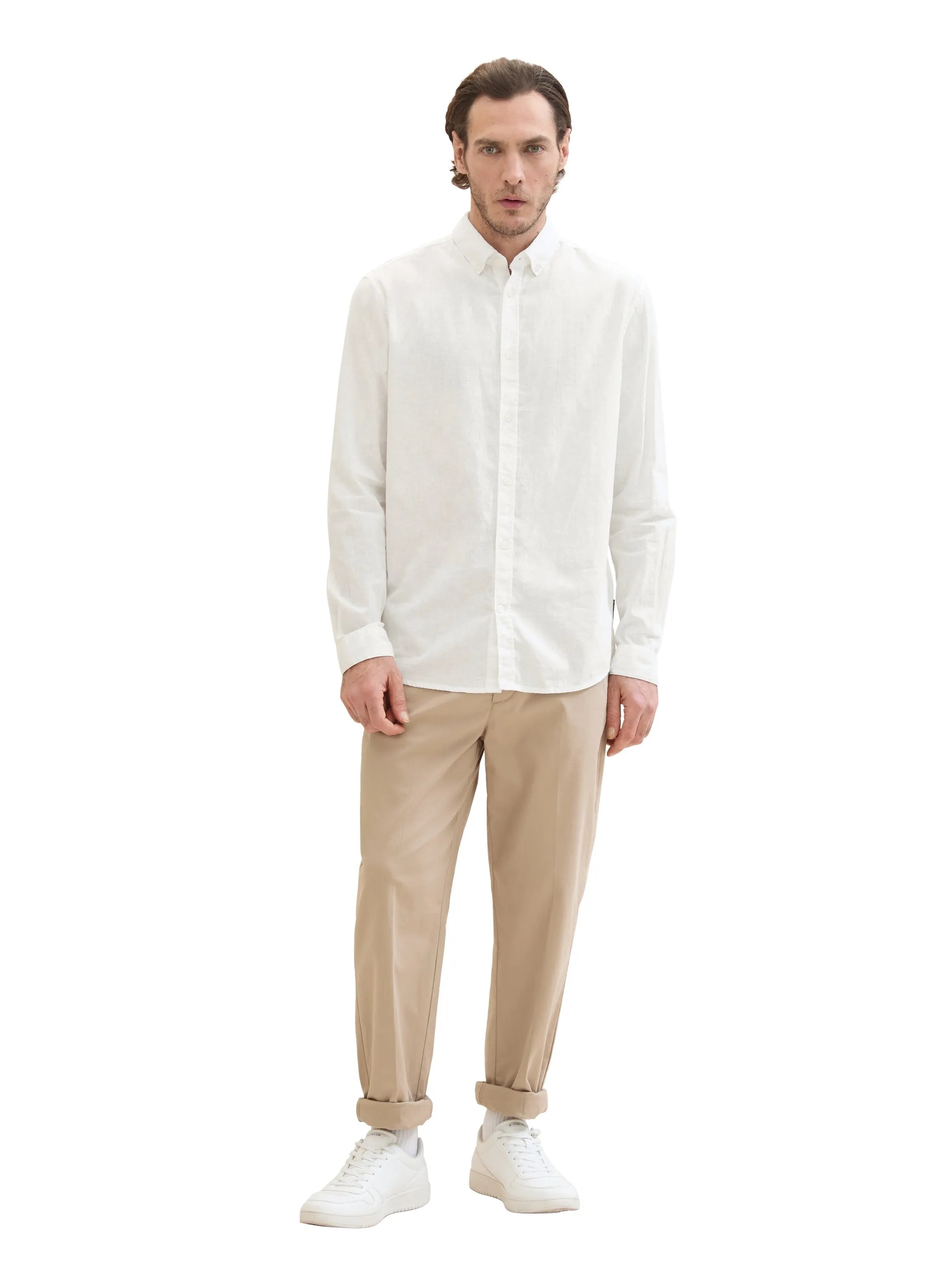 Tom Tailor White Men Regular Fit Long-Sleeved Dress Shirt SKU: 1041273_20000 Image 02