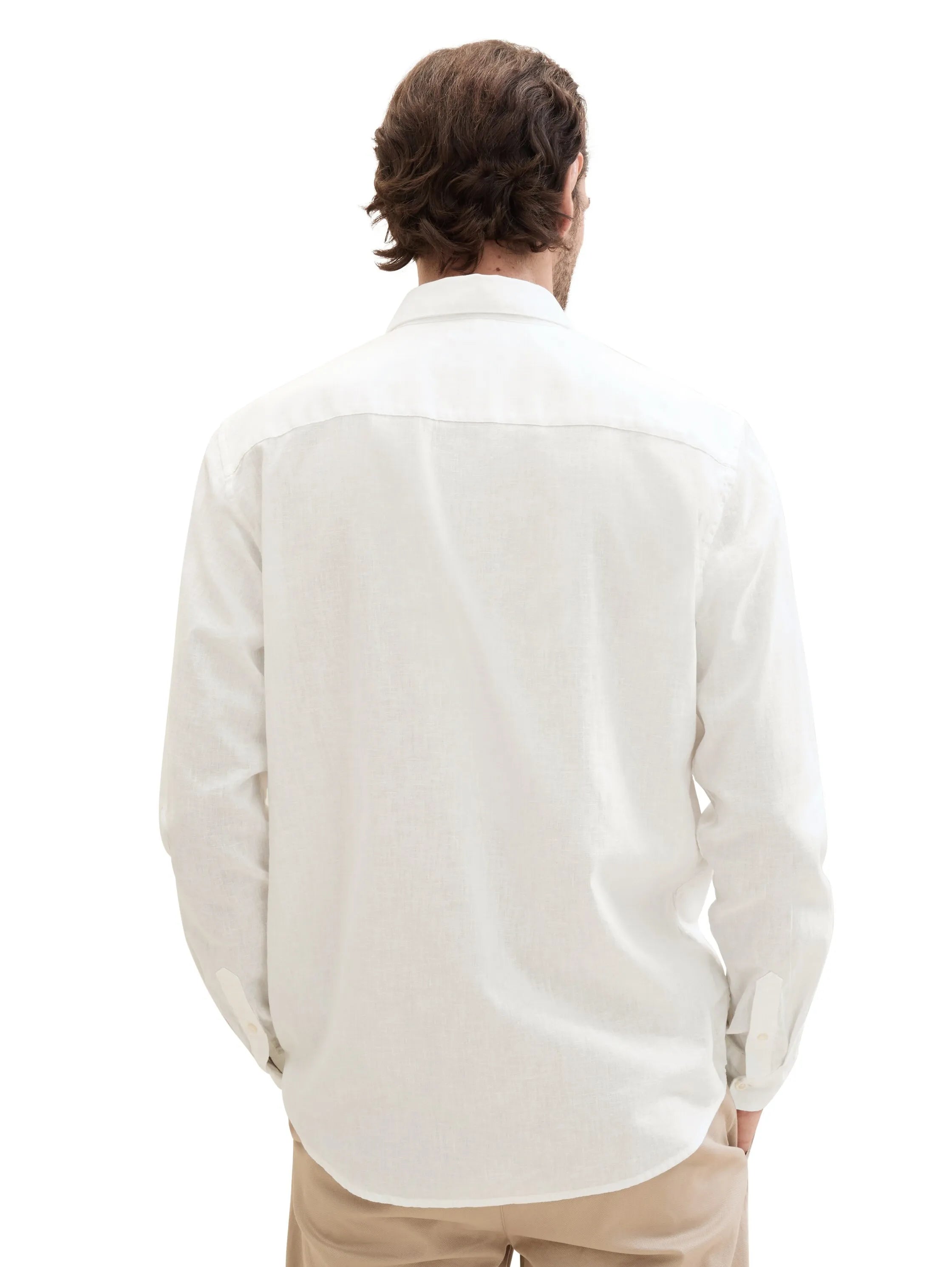 Tom Tailor White Men Regular Fit Long-Sleeved Dress Shirt SKU: 1041273_20000 Image 03