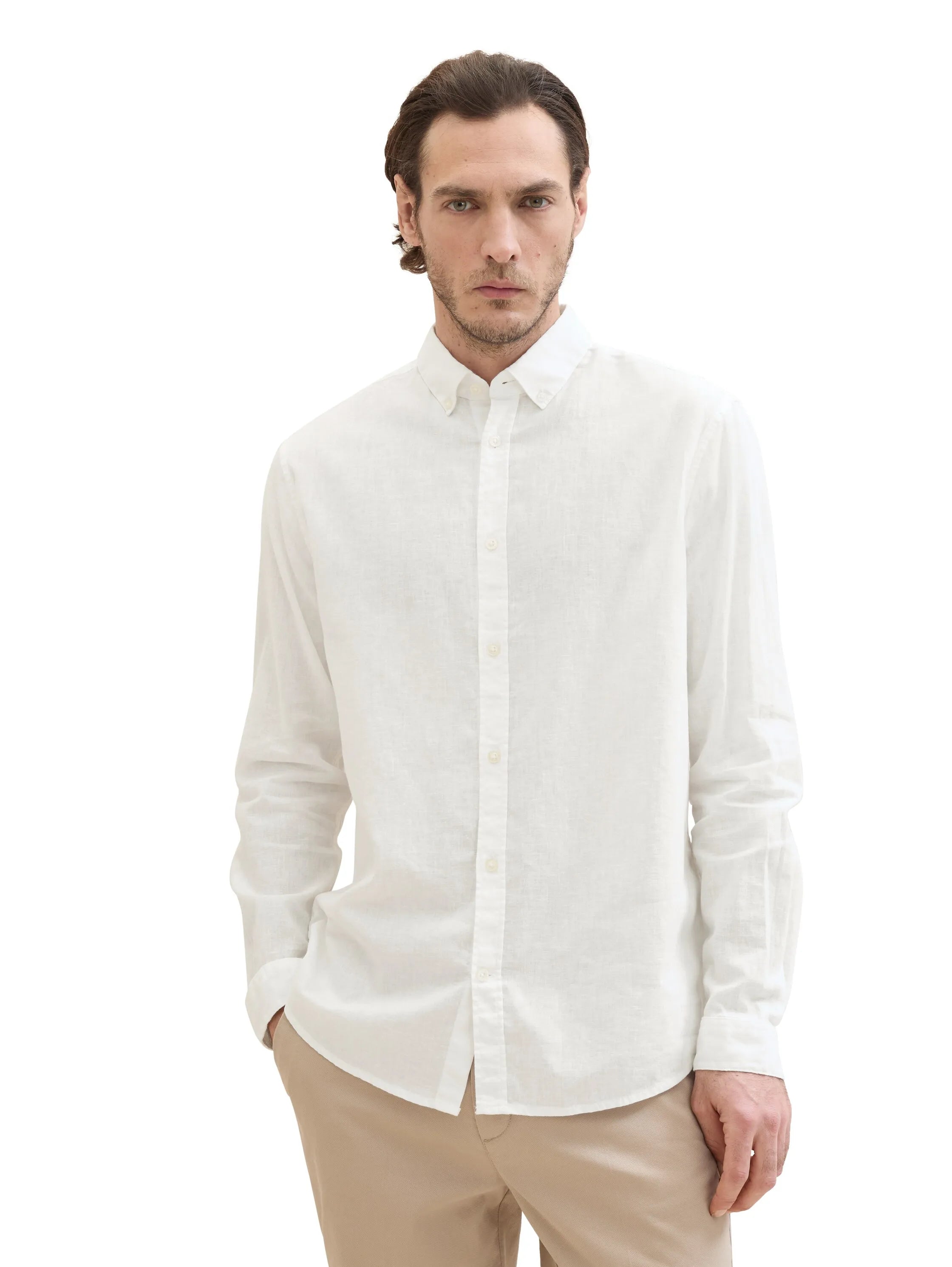 Tom Tailor White Men Regular Fit Long-Sleeved Dress Shirt SKU: 1041273_20000 Image 04