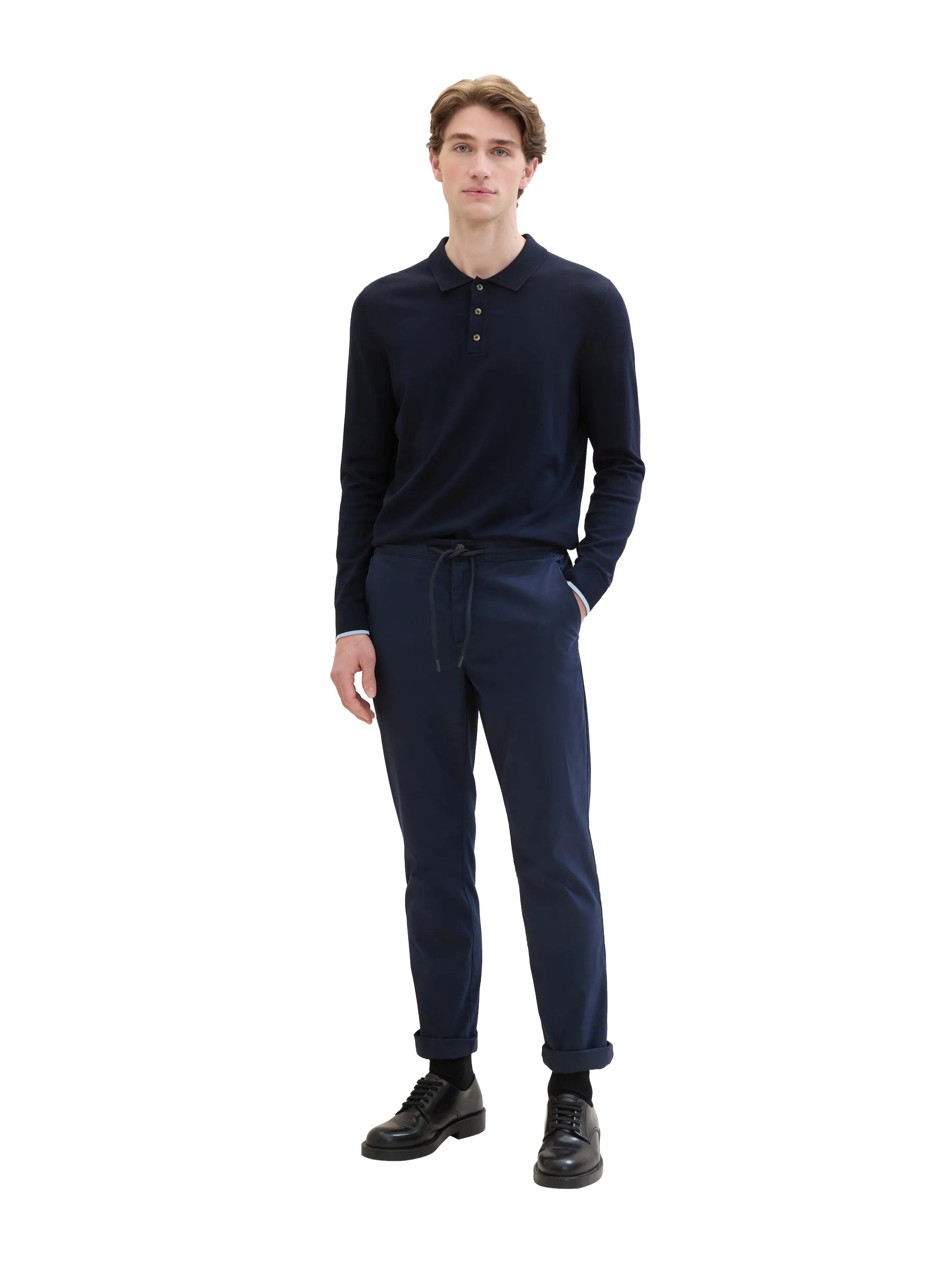 Tom Tailor Sky Captain Blue Men Regular Tech Chinos SKU: 1041307_10668 Image 03