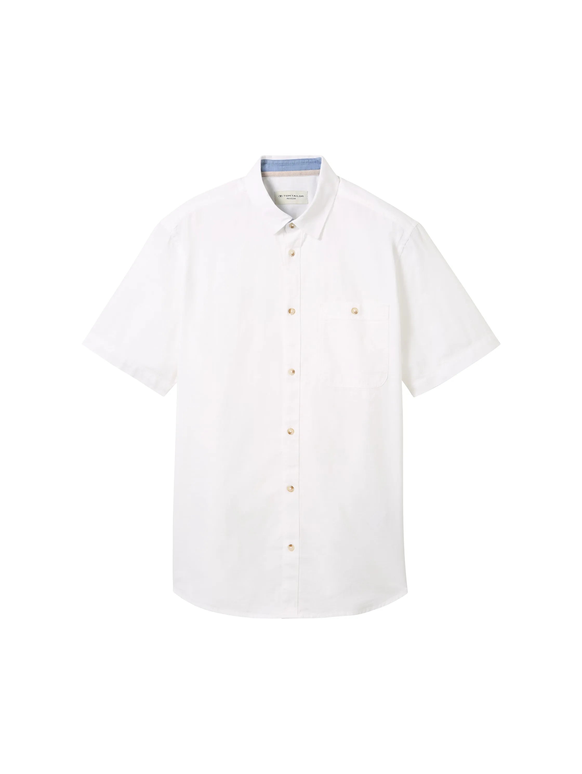 Tom Tailor White Men Short-Sleeved Shirt with a Chest Pocket SKU: 1041350_20000 Image 07