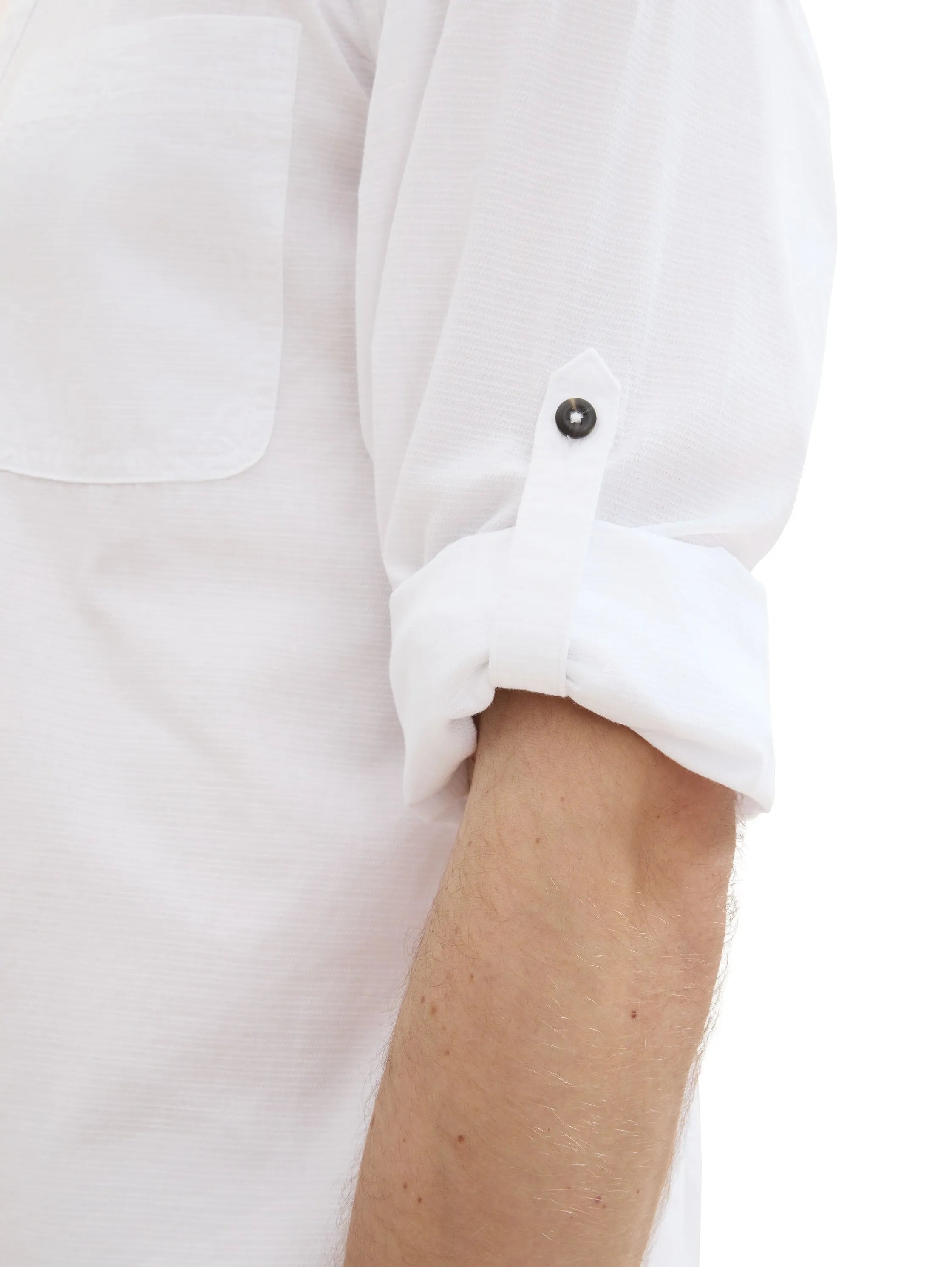 Tom Tailor White Men Slim Fit Long-Sleeved Dress Shirt SKU: 1041356_20000 Image 06