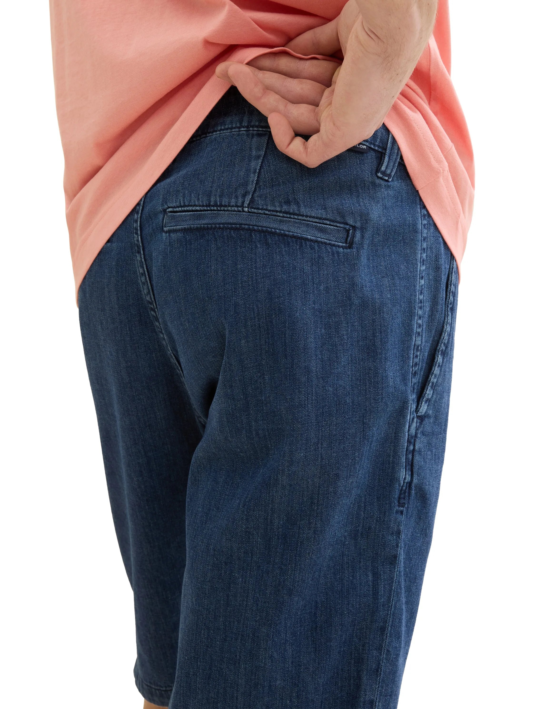 Tom Tailor Clean Mid Stone Blue Denim Men Josh Chino Shorts SKU: 1041424_10113 Image 05