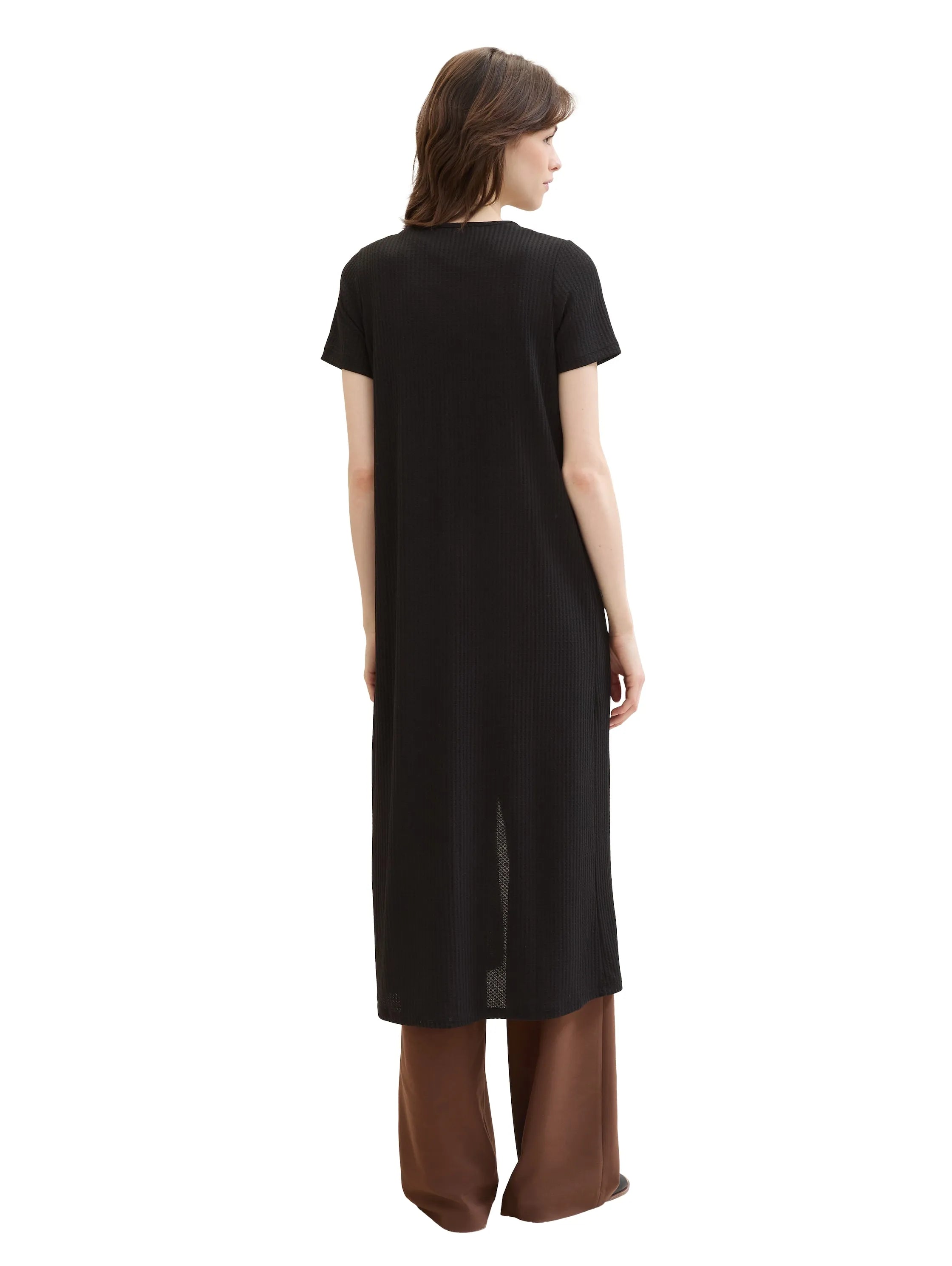 Denim Tom Tailor Deep Black Women Long Cardigan with a Waffle Texture SKU: 1041446_14482 Image 03