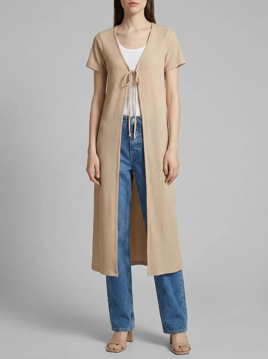 Denim Tom Tailor Bisque Women Long Cardigan with a Waffle Texture SKU: 1041446_33754 Image 00