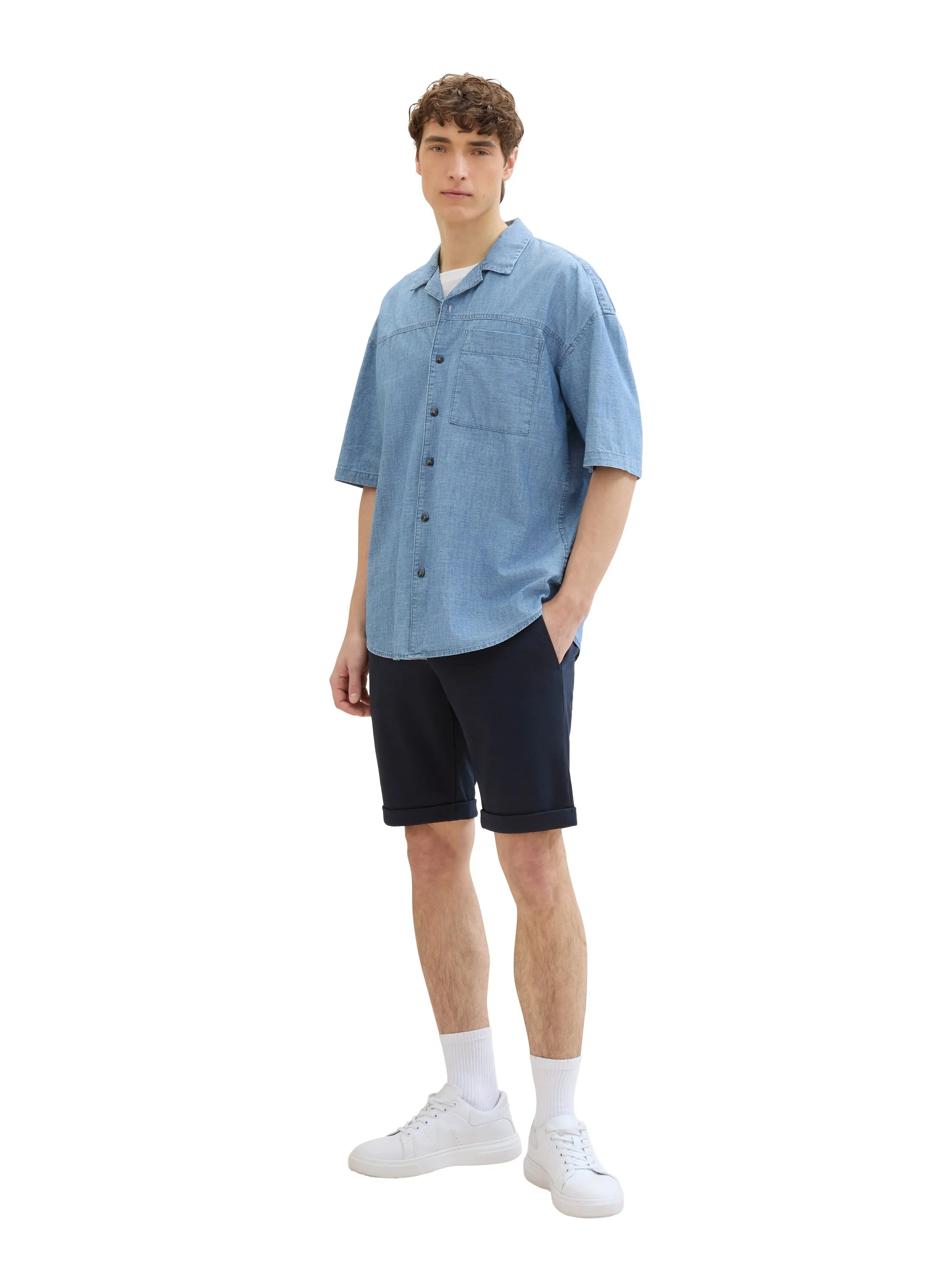 Denim Tom Tailor Sky Captain Blue Men Slim PiquŽ Chino Shorts SKU: 1041457_10668 Image 05