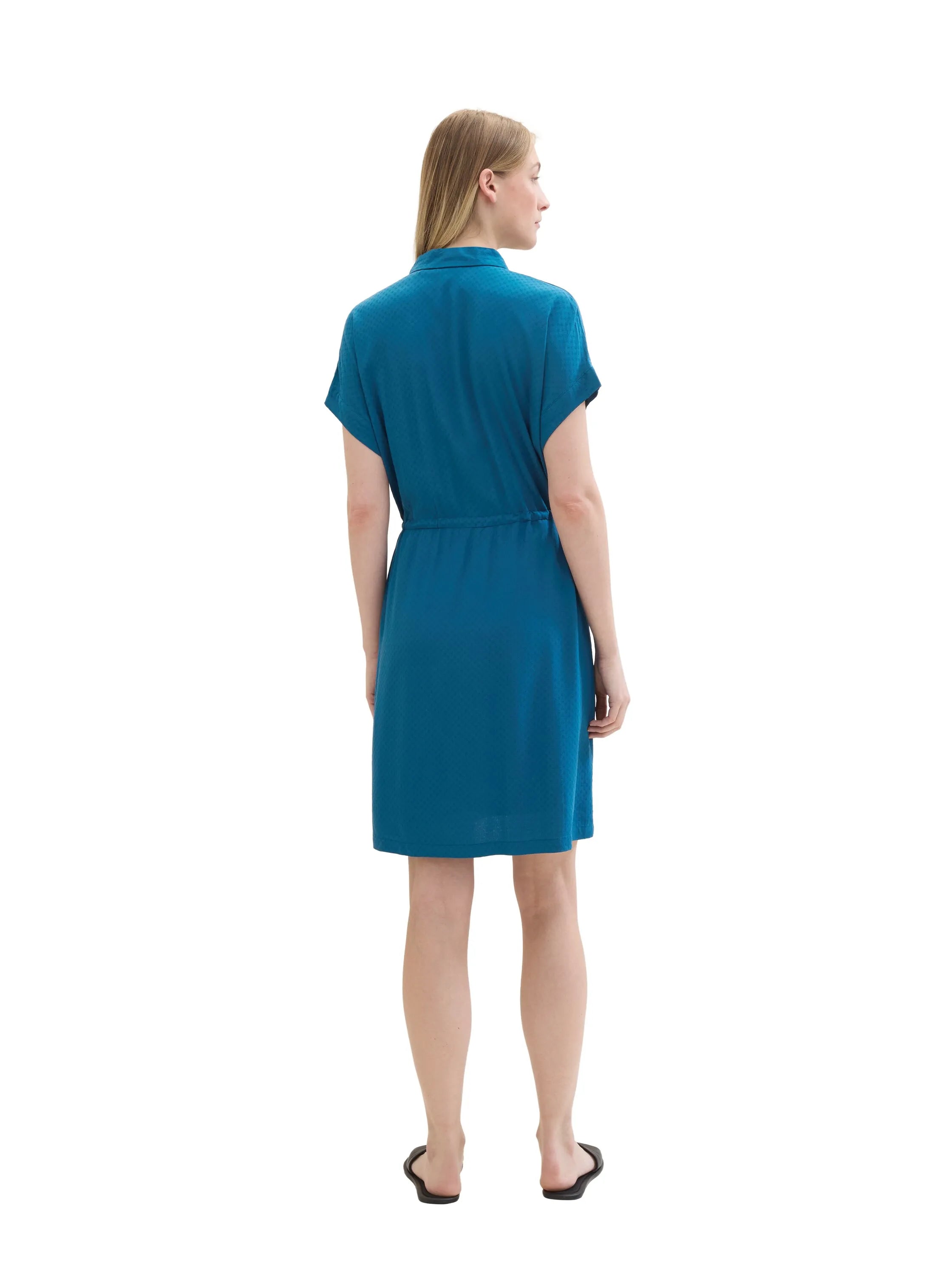 Tom Tailor Moss Blue Women Loose Fit Short-Sleeved Dress SKU: 1041513_13353 Image 03