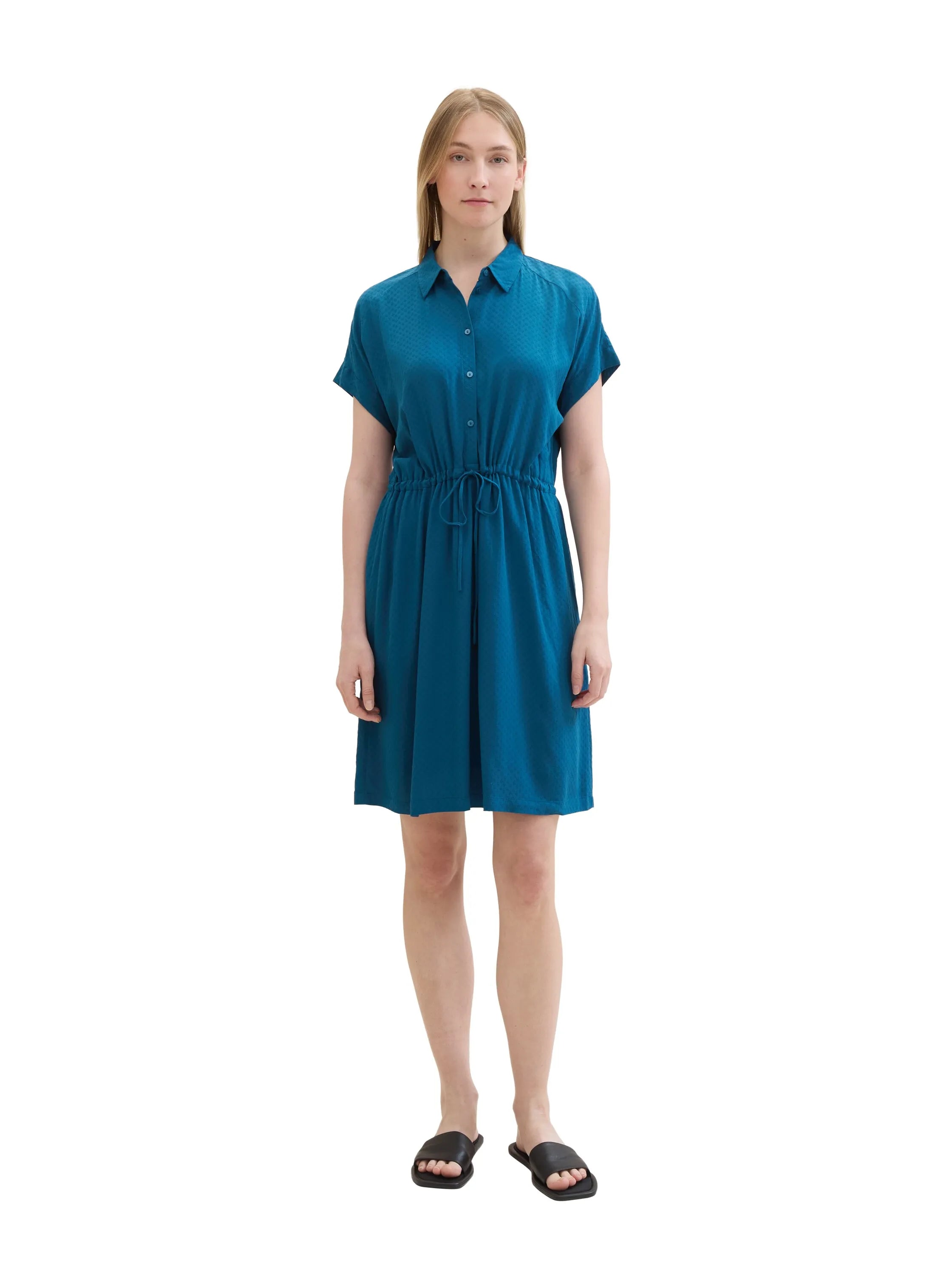 Tom Tailor Moss Blue Women Loose Fit Short-Sleeved Dress SKU: 1041513_13353 Image 04