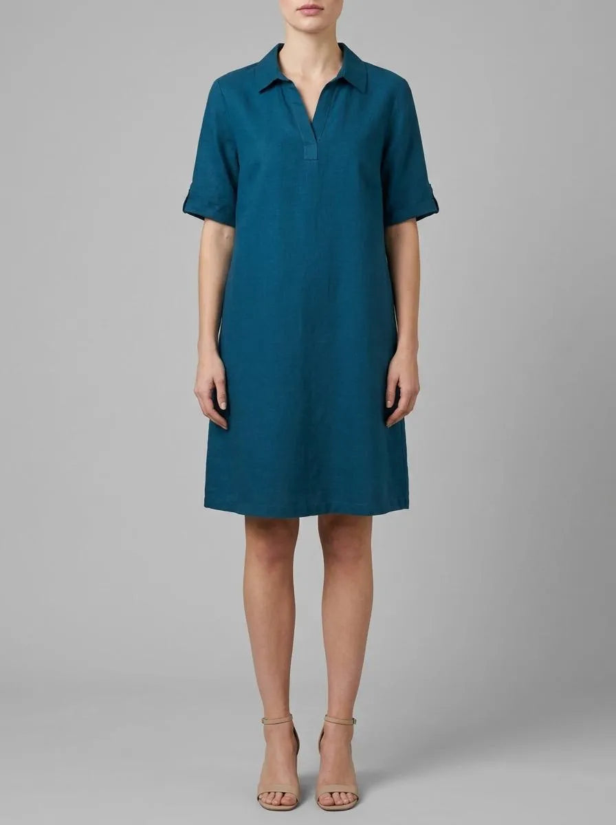 Tom Tailor Moss Blue Women Regular Fit Half-Sleeves Dress SKU: 1041517_13353 Image 00