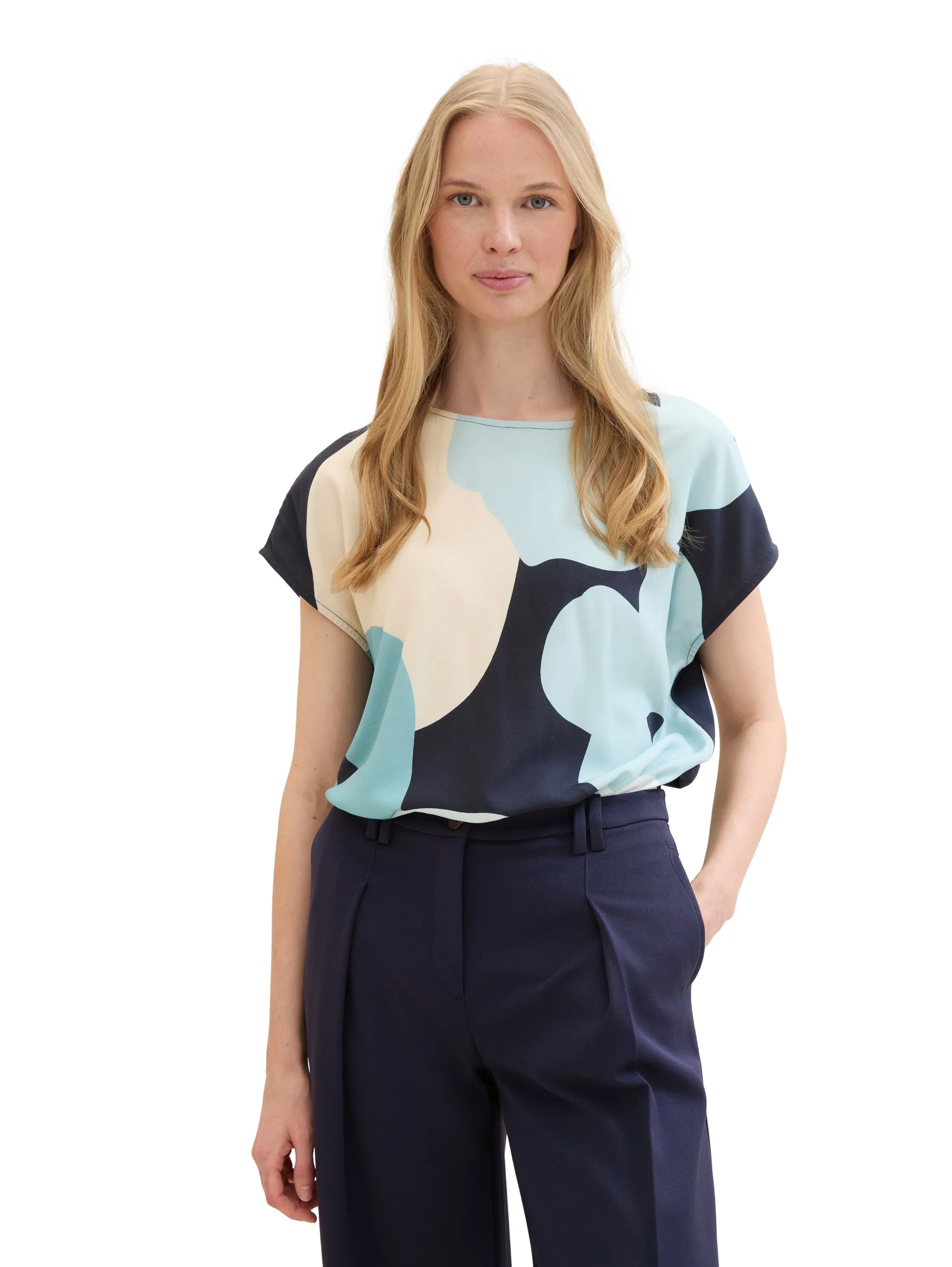Tom Tailor Sky Captain Blue Women T-Shirt with a Print SKU: 1041535_10668 Image 04