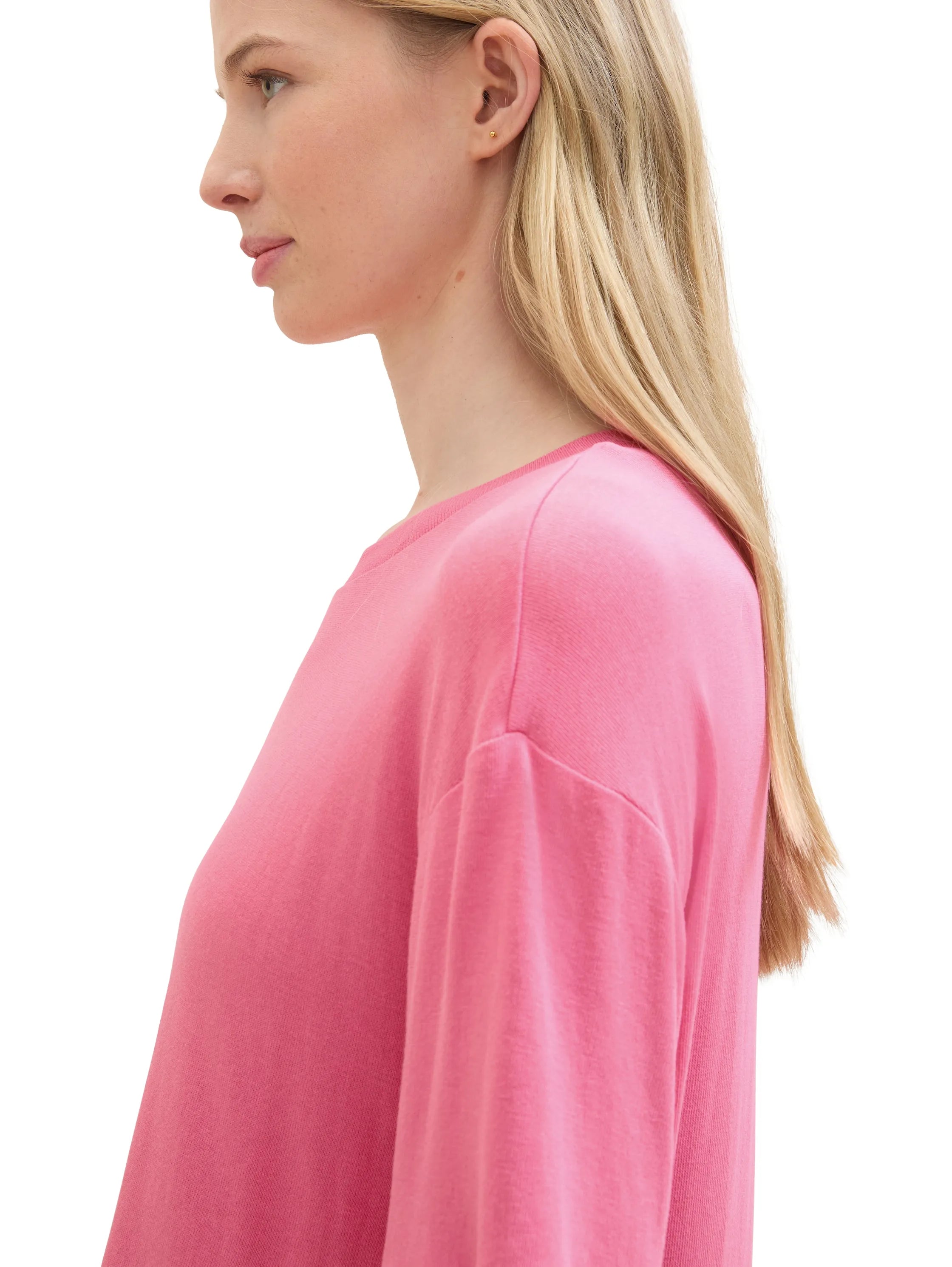 Tom Tailor Carmine Pink Women Regular Fit Half-Sleeves T-Shirt SKU: 1041550_15799 Image 04