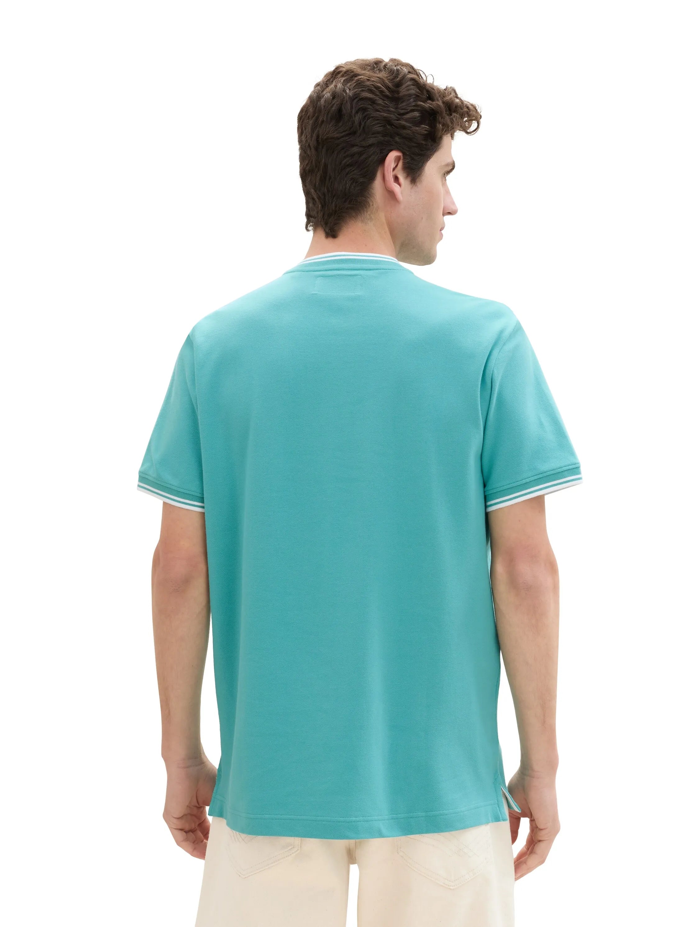 Tom Tailor Meadow Teal Men Polo Shirt with a Print SKU: 1041834_35272 Image 03