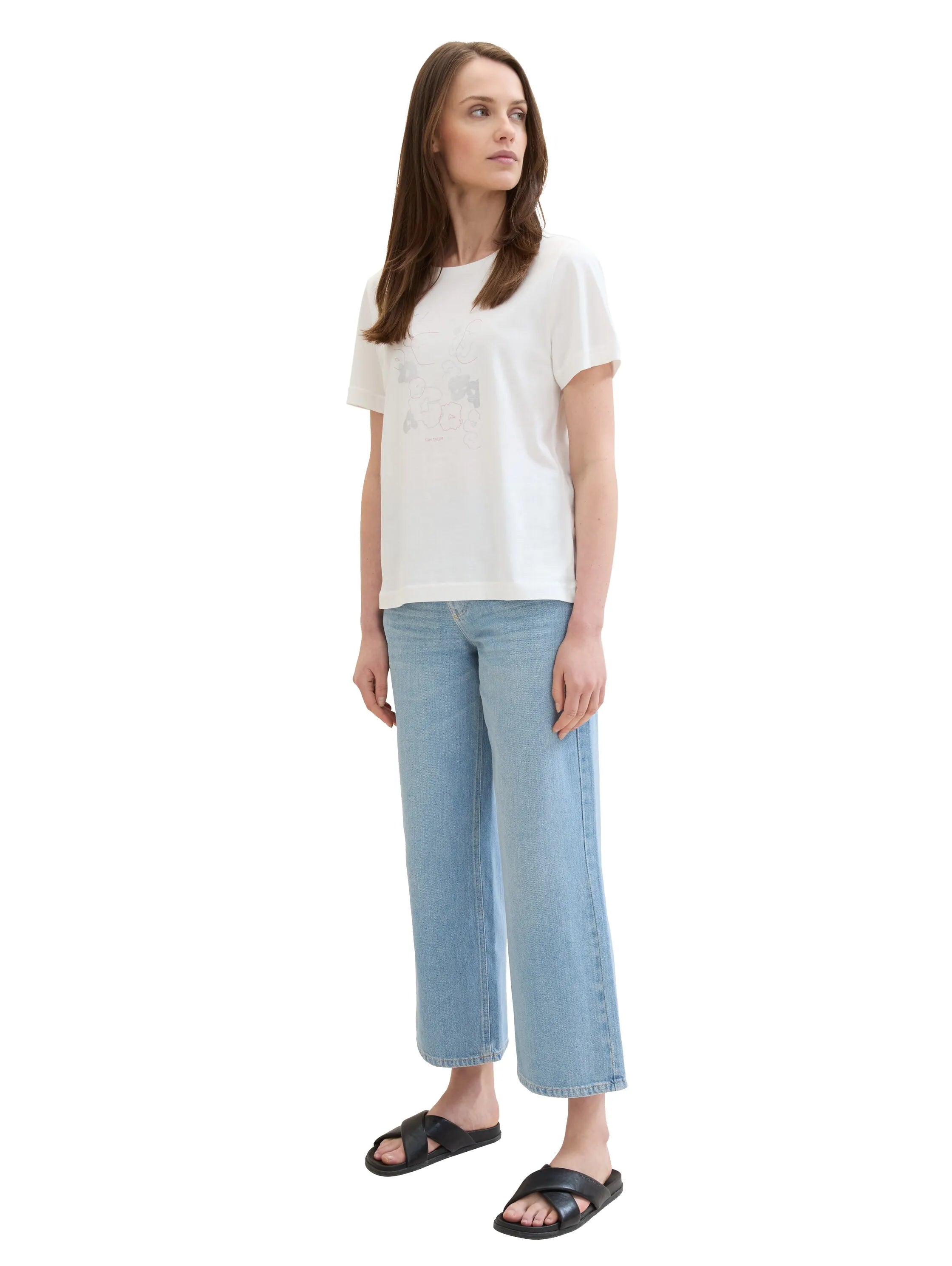 Tom Tailor Light Stone Bright Blue Denim Women Culotte Jeans with Tencelª Lyocell SKU: 1041844_10151 Image 05