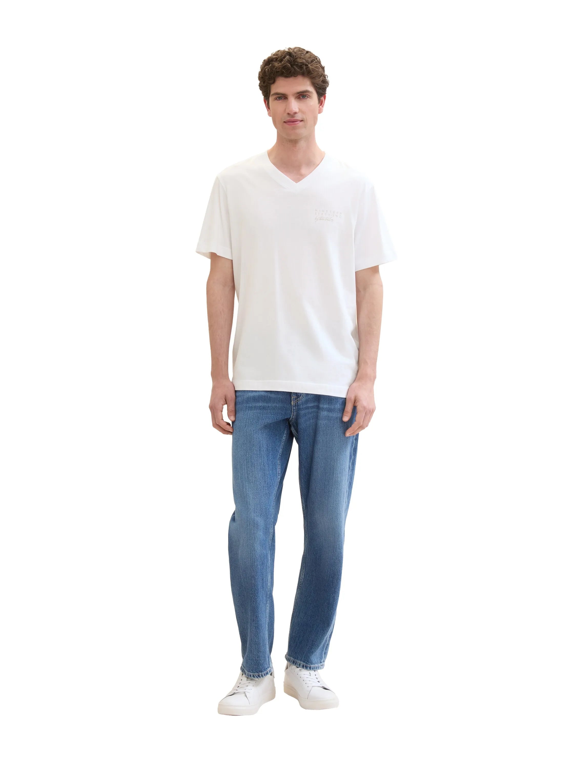 Tom Tailor White Men Regular Fit Short-Sleeved T-Shirt SKU: 1041863_20000 Image 02