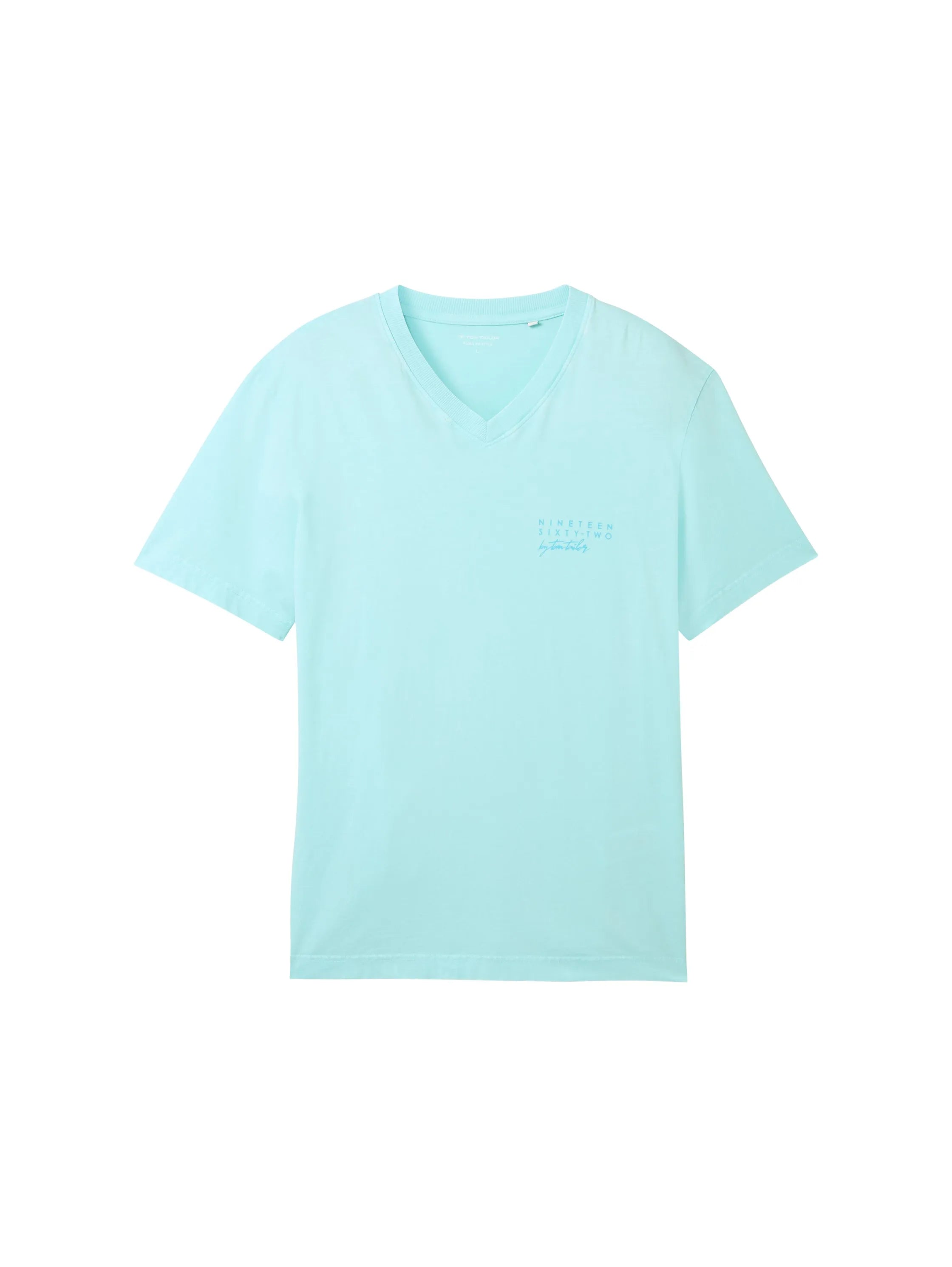 Tom Tailor Caribbean Turquoise Men Regular Fit Short-Sleeved T-Shirt SKU: 1041863_34921 Image 07