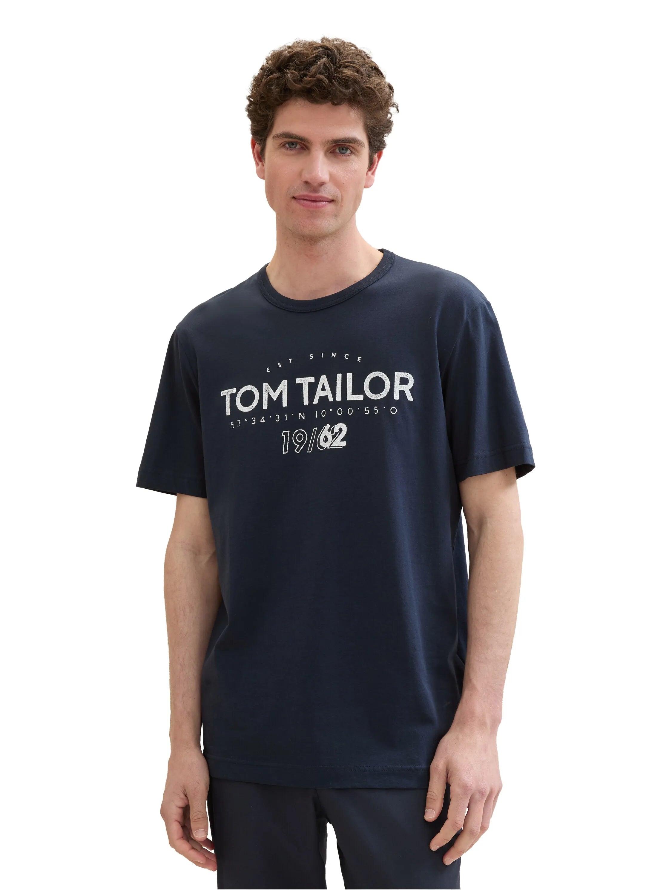Tom Tailor Dark Blue Men Regular Fit Short-Sleeved T-Shirt SKU: 1041871_10302 Image 05