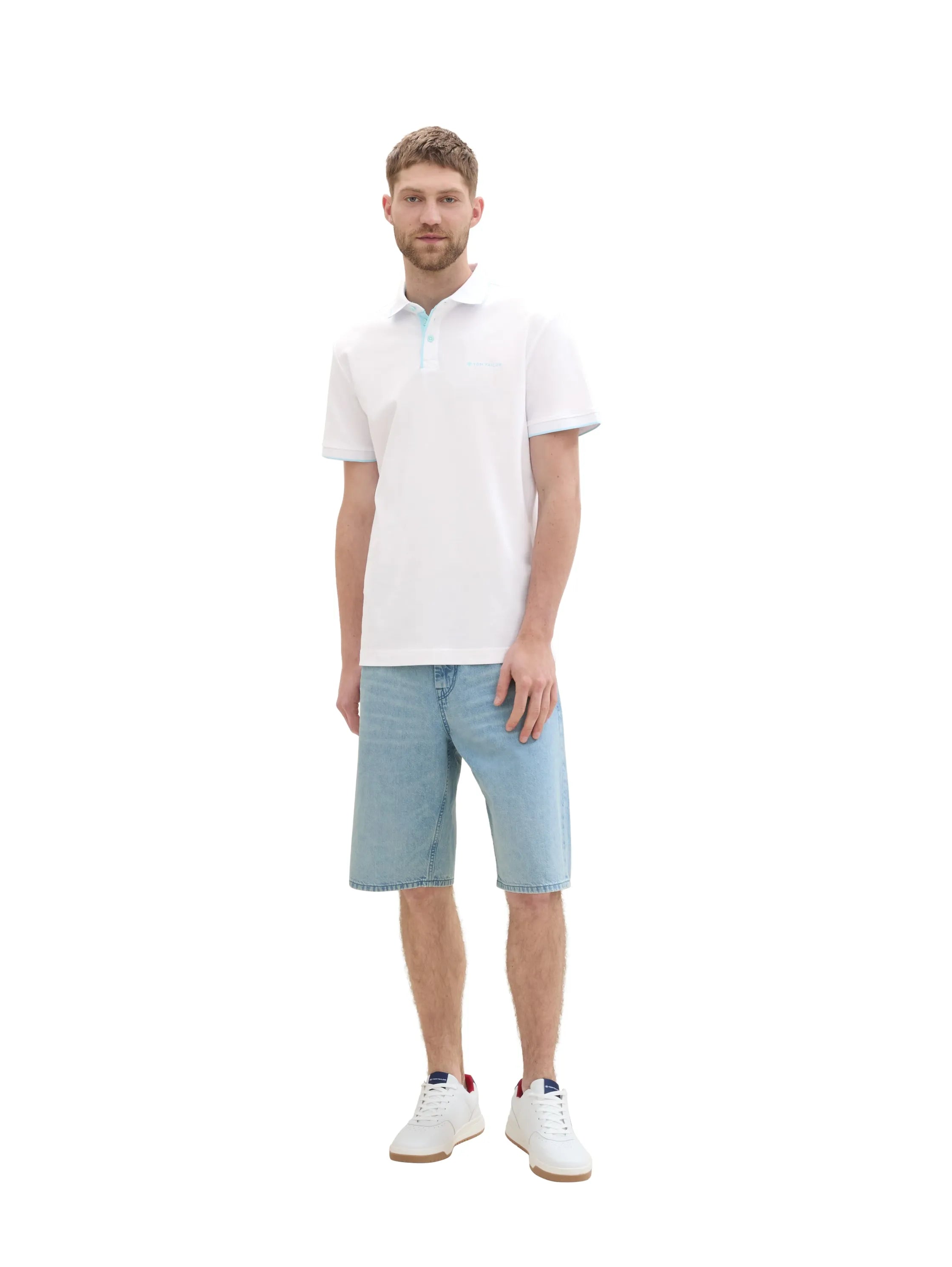 Tom Tailor White Men Regular Fit Short-Sleeved Polo Shirt SKU: 1041872_20000 Image 02