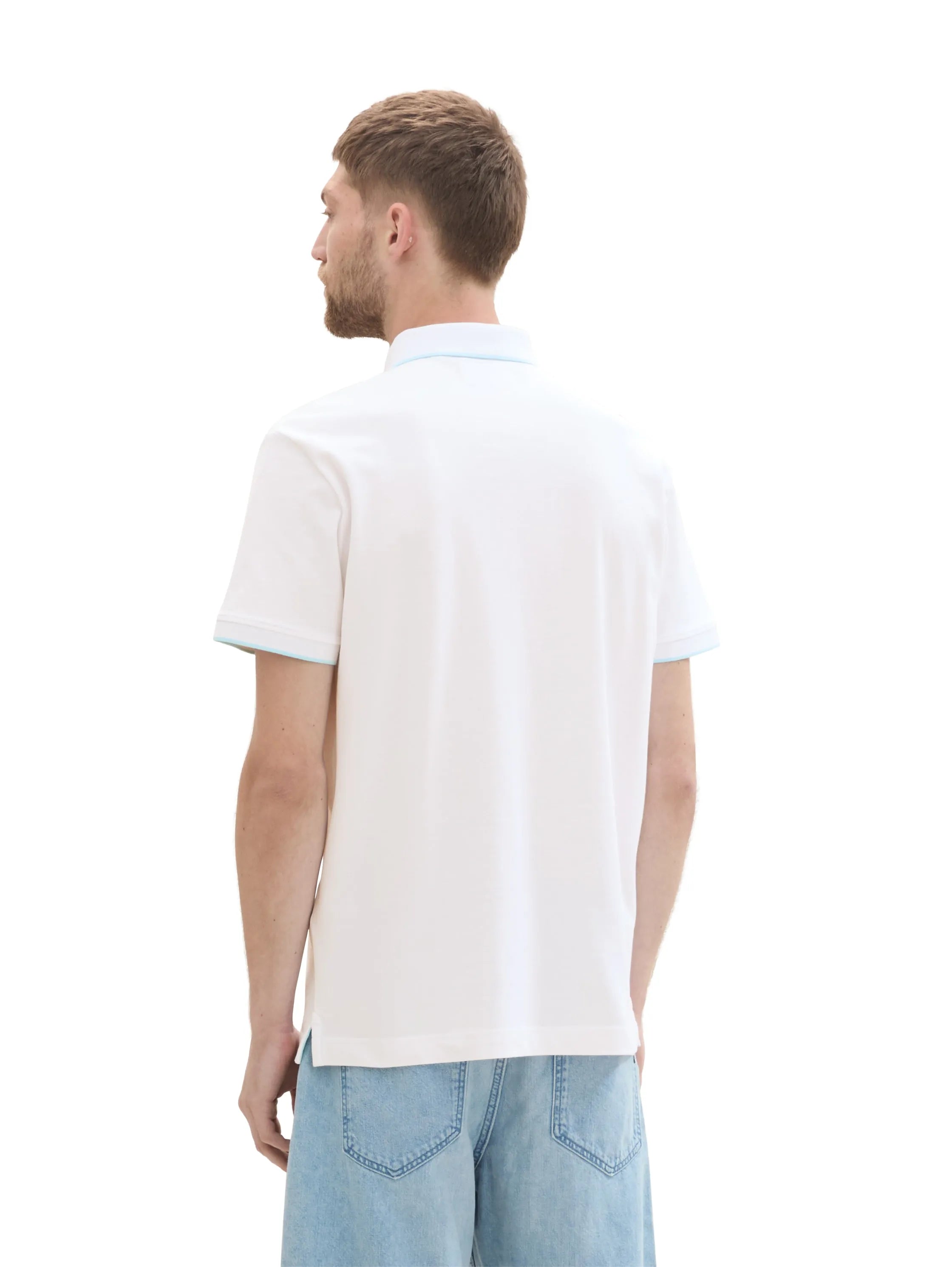 Tom Tailor White Men Regular Fit Short-Sleeved Polo Shirt SKU: 1041872_20000 Image 03