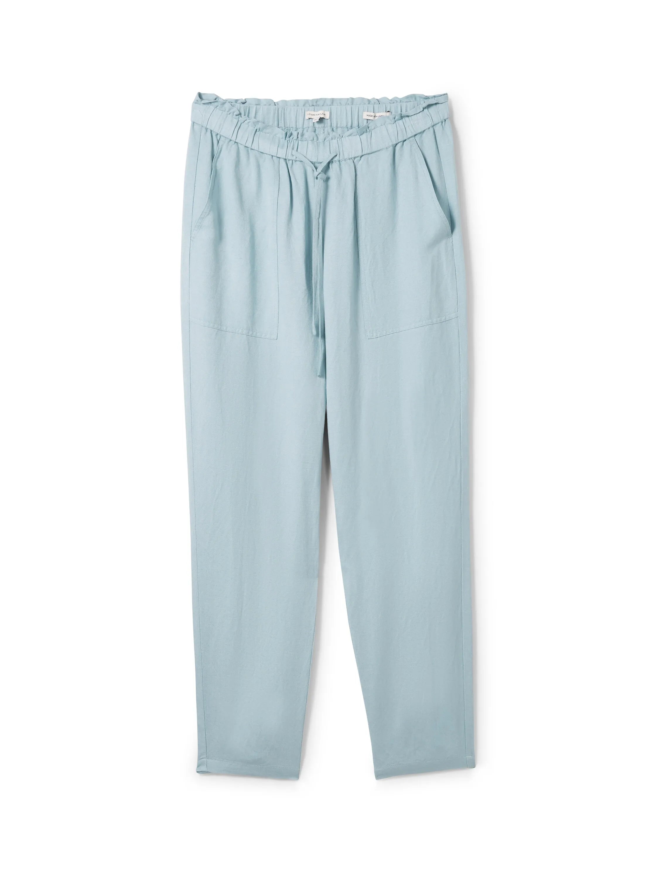 Tom Tailor Dusty Mint Blue Women Loose Trousers with Linen SKU: 1041914_30463 Image 08