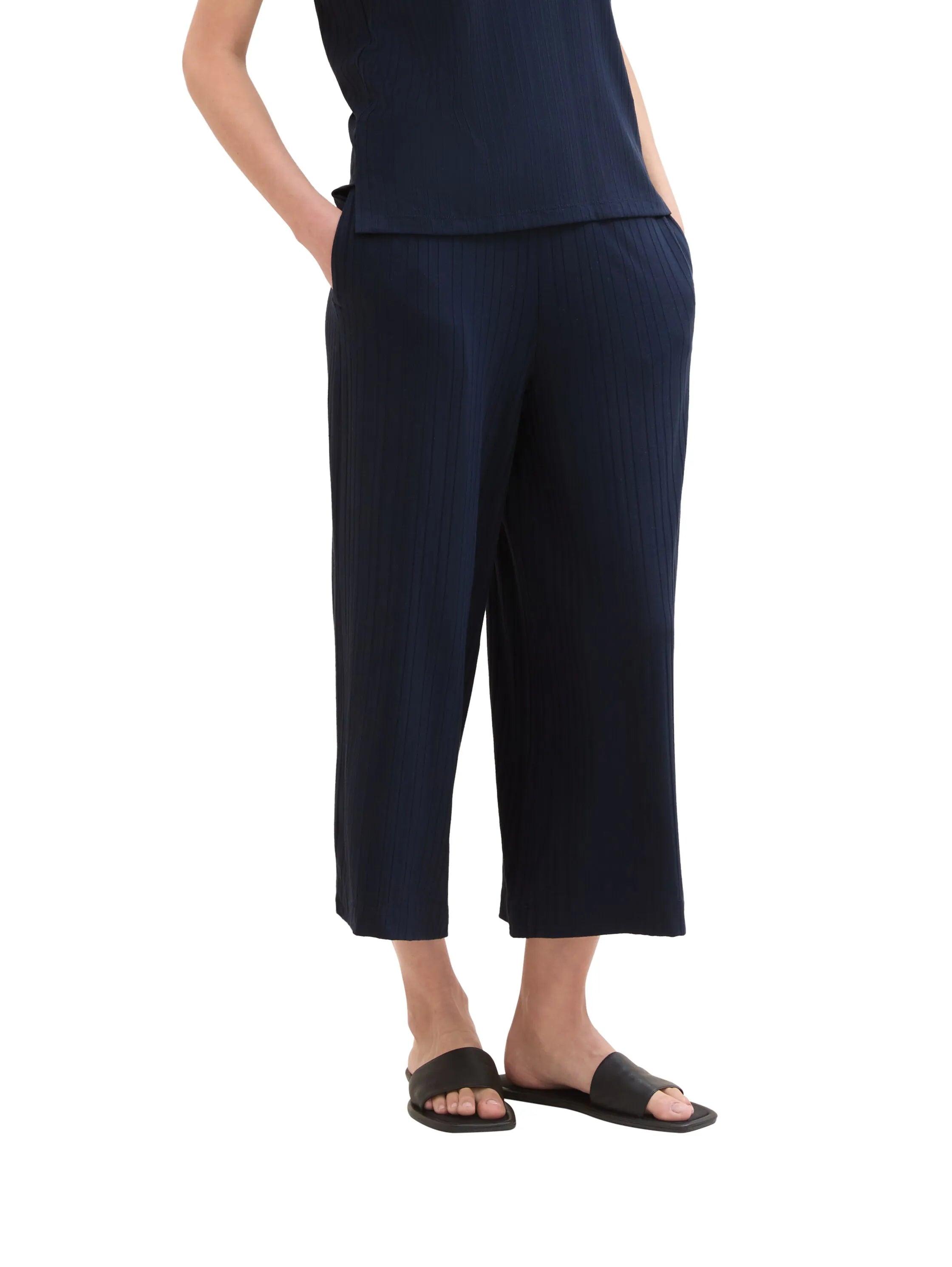 Tom Tailor Sky Captain Blue Women Jersey Culotte Trousers SKU: 1041921_10668 Image 01