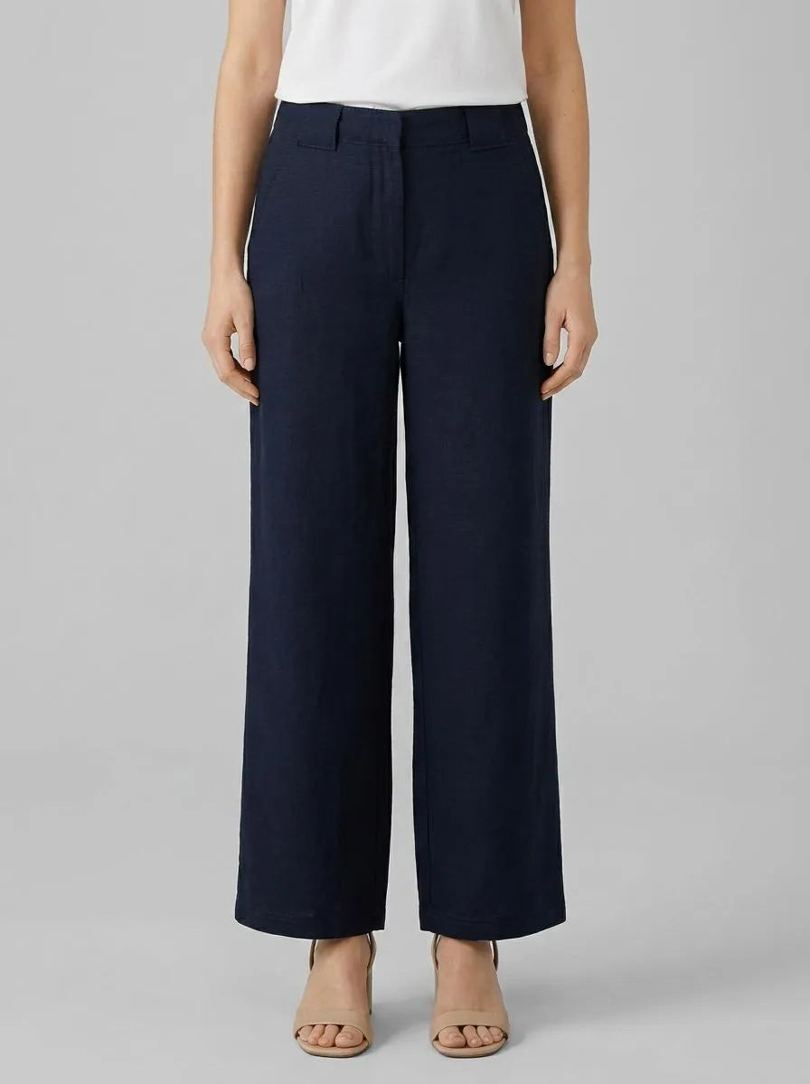Tom Tailor Sky Captain Blue Women Culotte Trousers with Linen SKU: 1041923_10668 Image 00