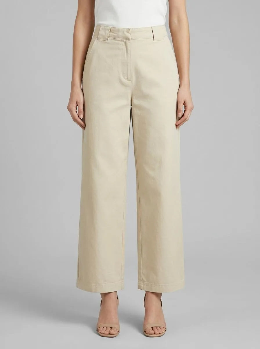 Tom Tailor Summer Beige Women Culotte Trousers with Linen SKU: 1041923_21650 Image 00
