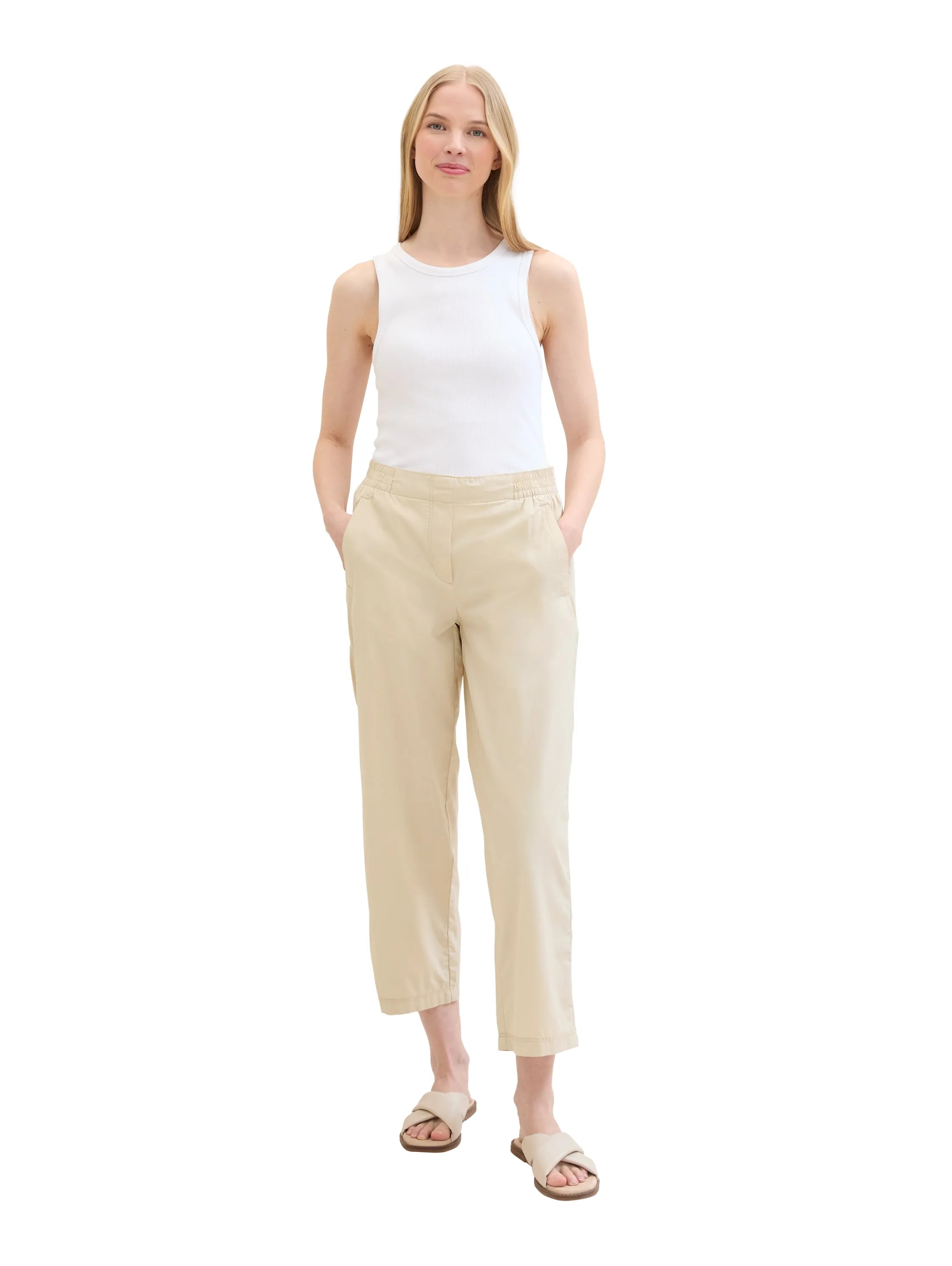 Tom Tailor Summer Beige Women Loose-Fit Trousers with Tencelª Lyocell SKU: 1041925_21650 Image 06