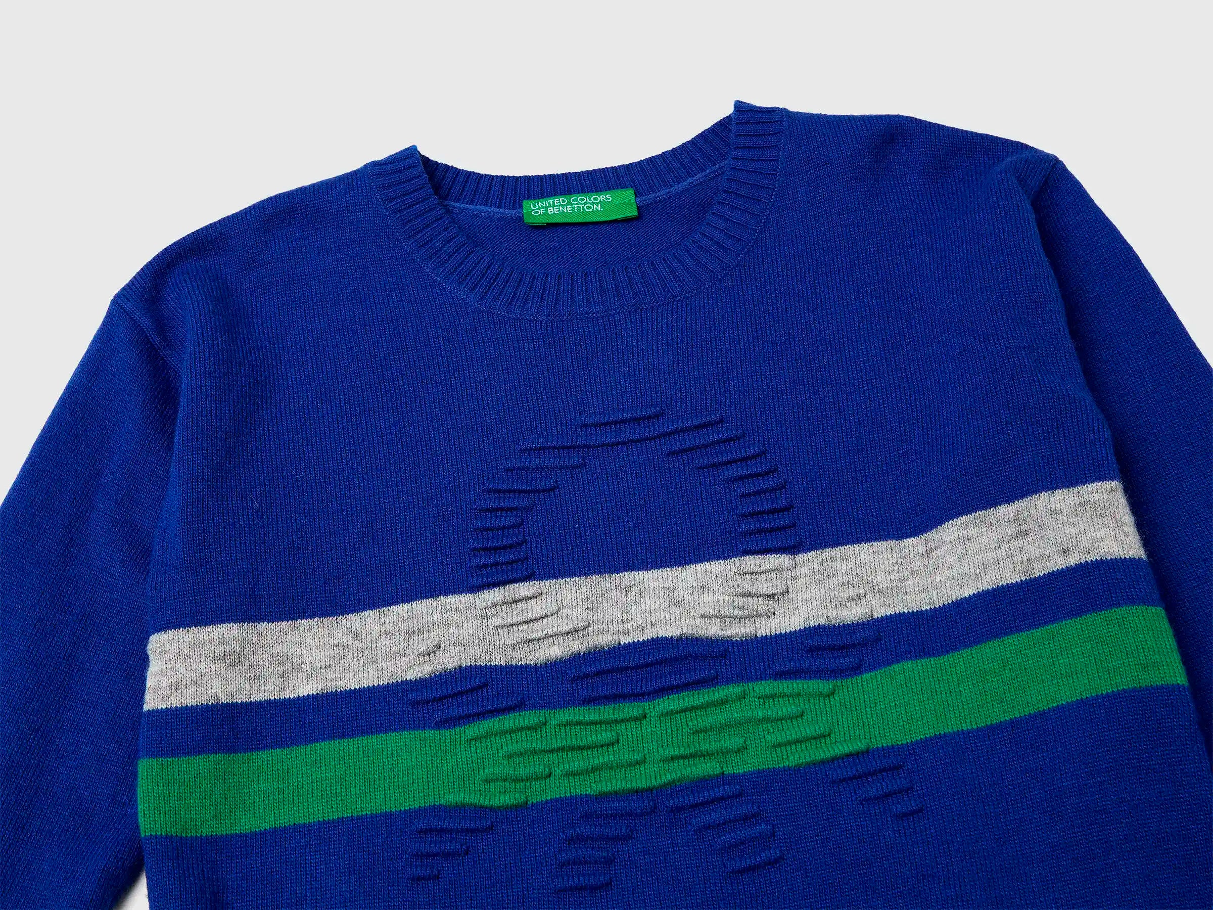 Benetton_Light Blue_Sweater with Logo in Wool Blend_1041H102X_6Z4_03
