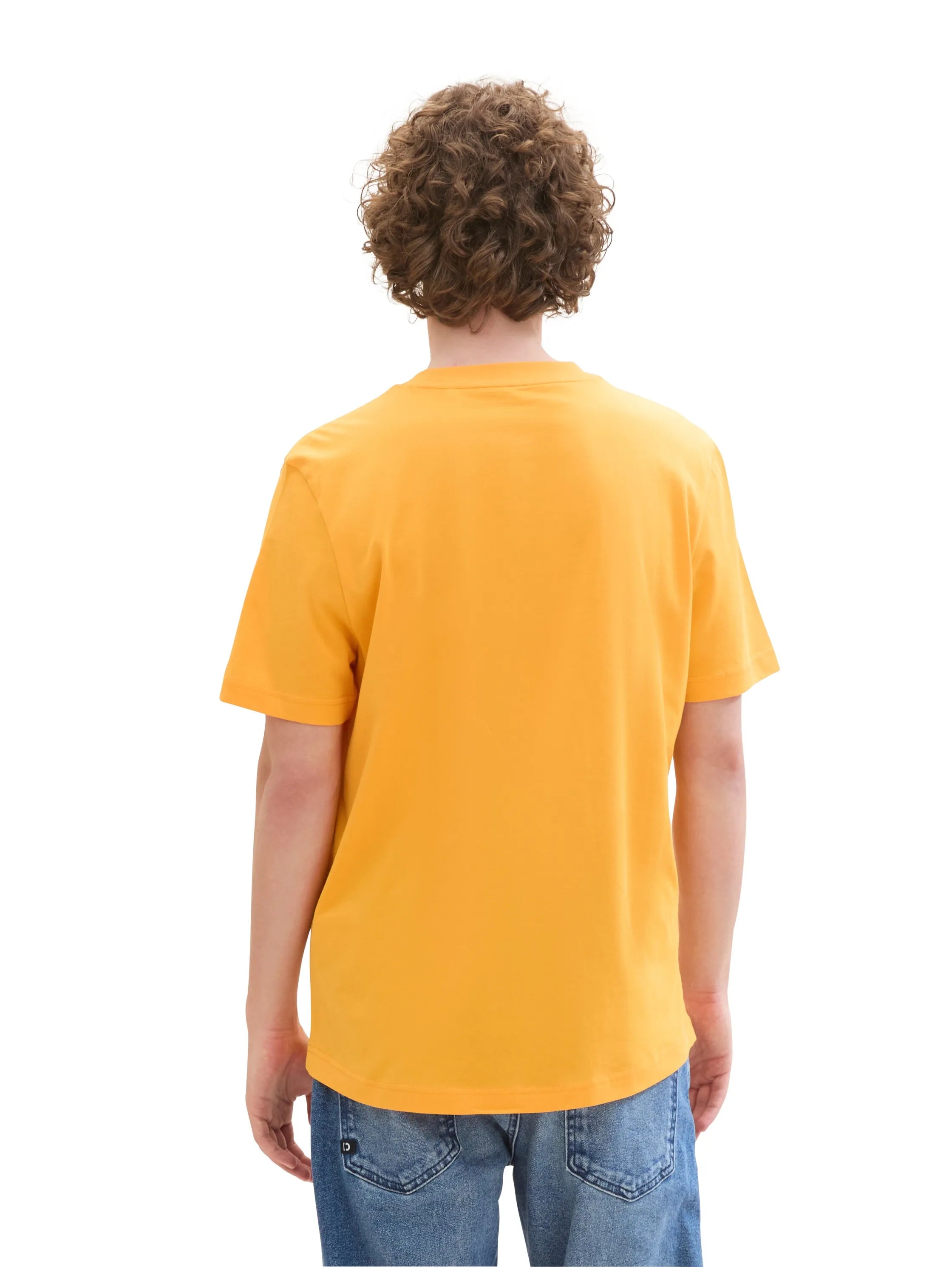Denim Tom Tailor Orange Yellow Men T-Shirt with a Logo Print SKU: 1042070_22502 Image 03
