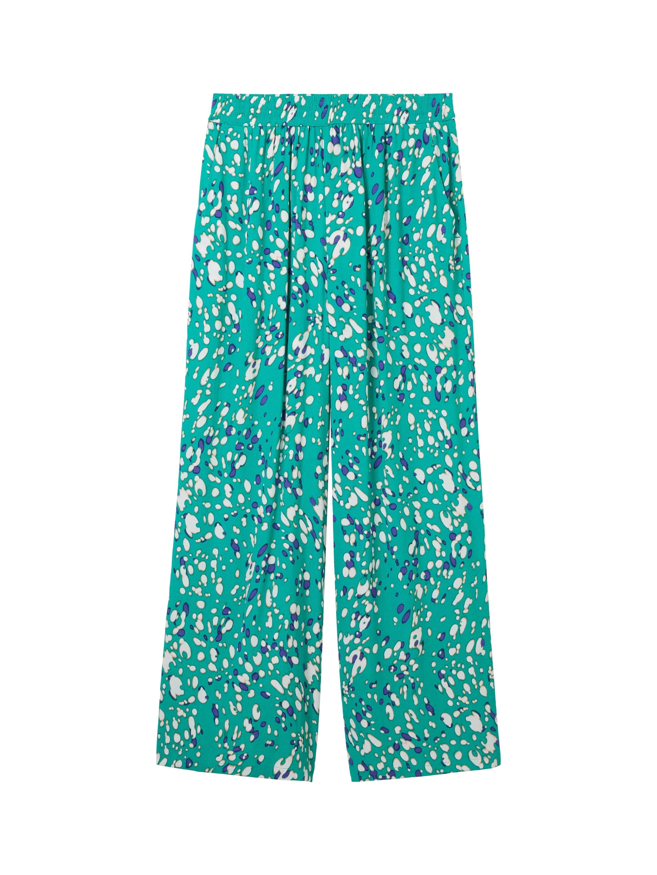 Denim Tom Tailor Abstract Green Dot Print Women Flowing Culottes with a Print SKU: 1042085_35333 Image 08